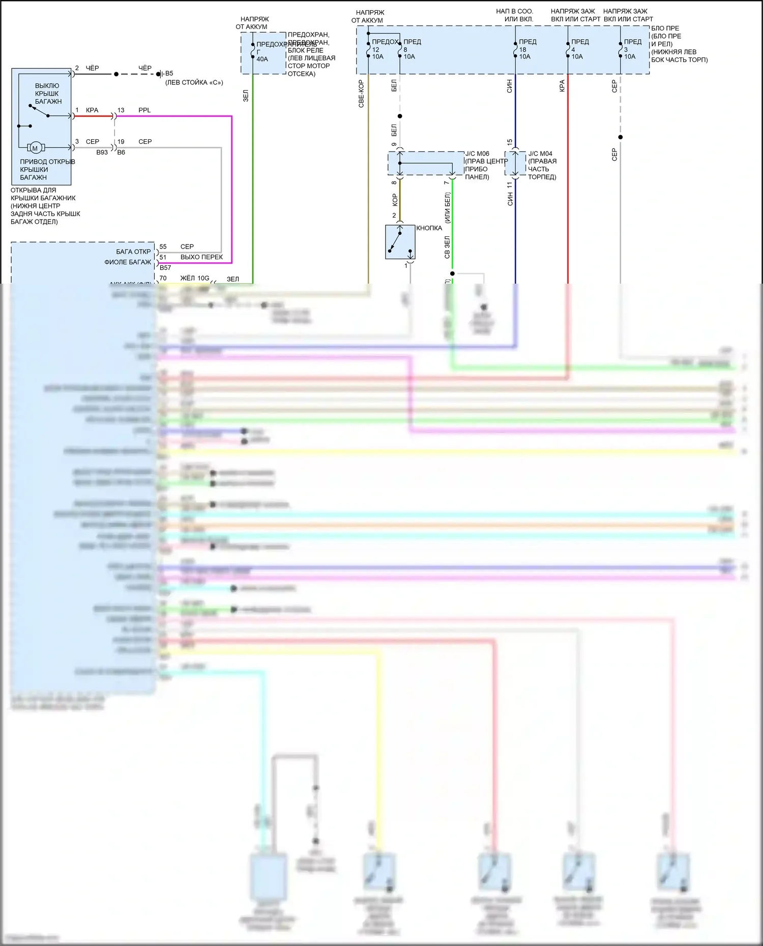 Sentra Nissan B17 рестайлинг (2015-2019): Электросхема центрального замка, без блока интеллектуальных ключей (1 из 3) 