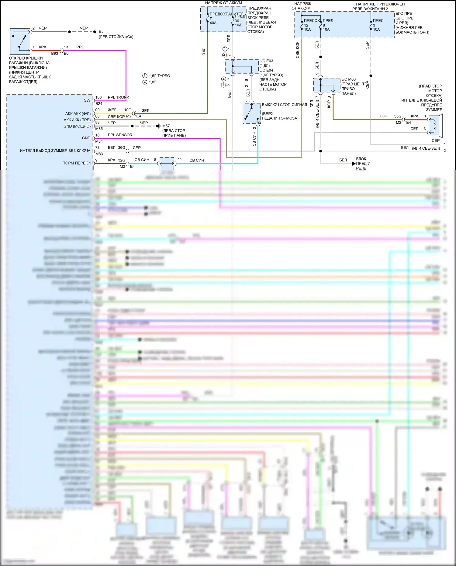 Sentra Nissan B17 рестайлинг (2015-2019): Электросхема центрального замка с интеллектуальным ключом (1 из 3) 