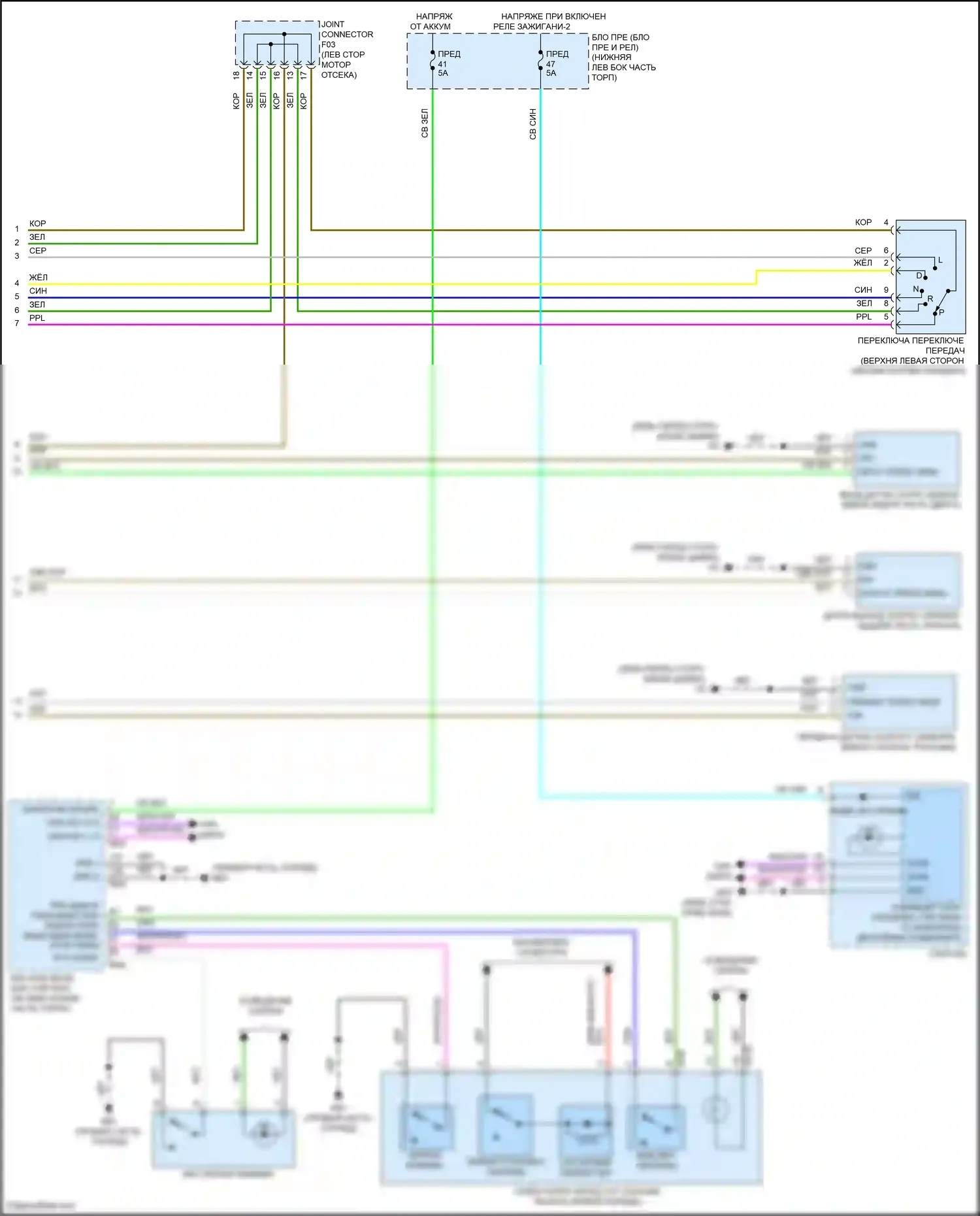 Sentra Nissan B18 (2019-2024): Электросхема коробки передач (2 из 2) 