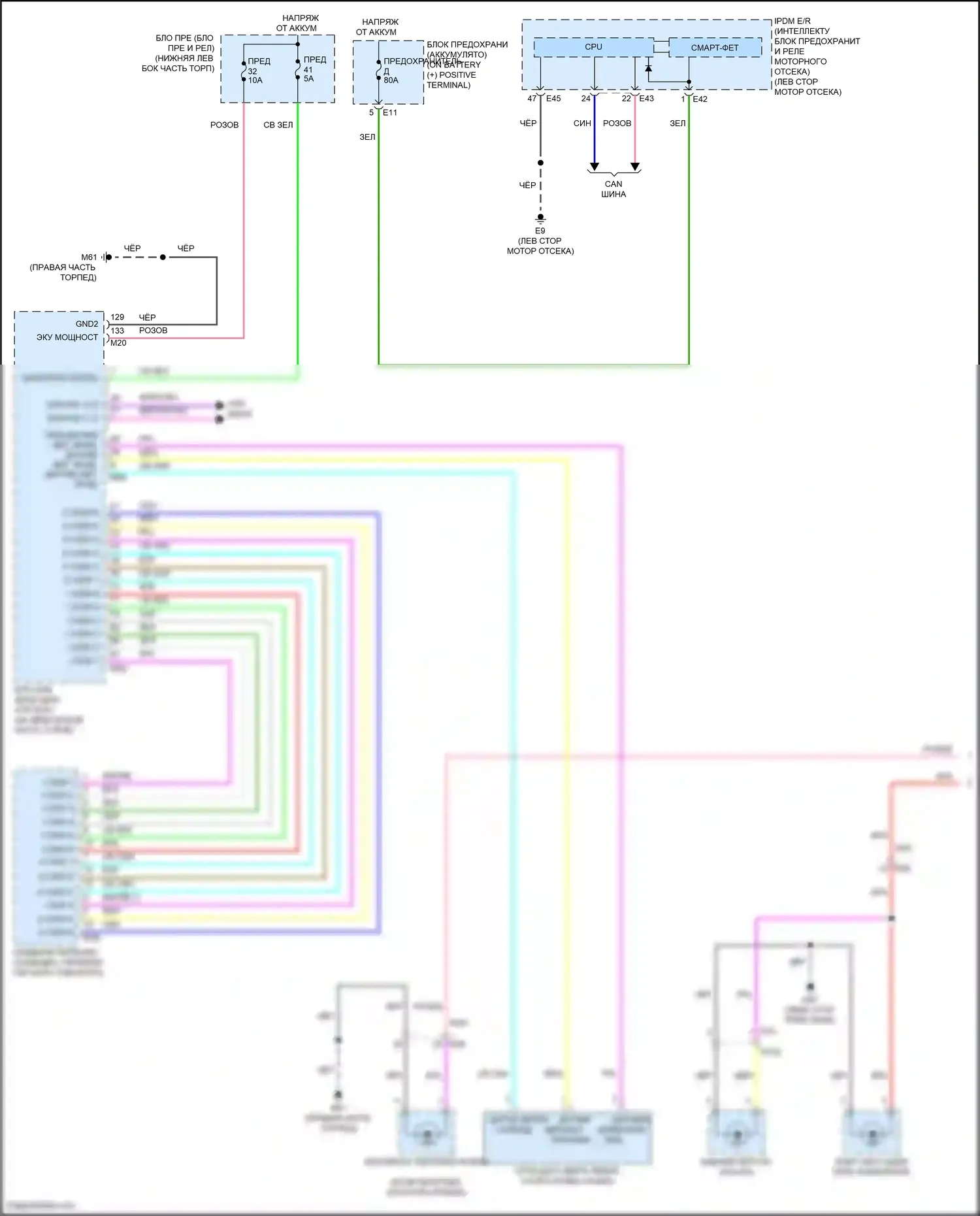 Sentra Nissan B18 (2019-2024): Электросхема подсветки приборной панели (1 из 2) 