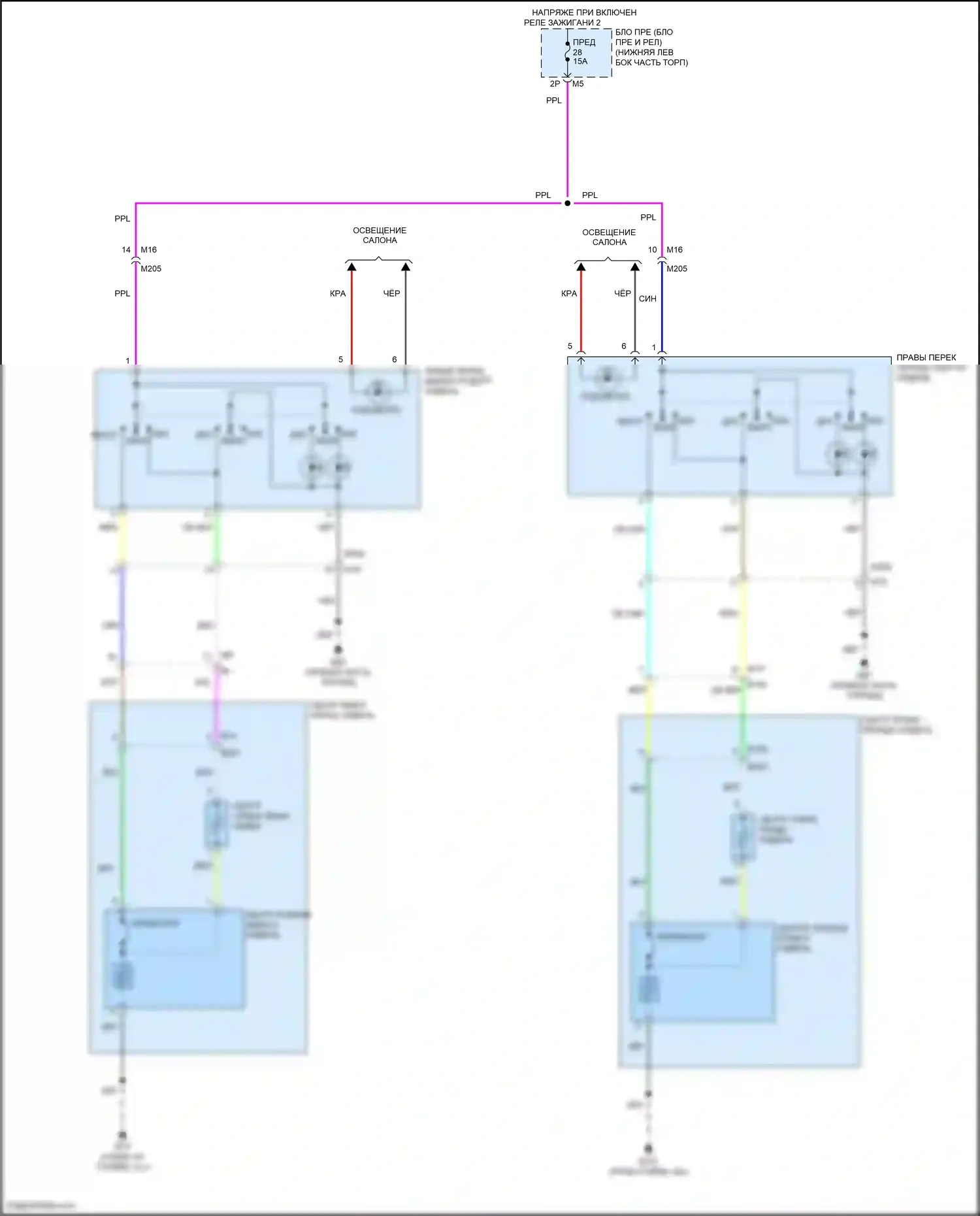Teana Nissan L33 (2014-2020): Электросхема обогреваемых сидений 