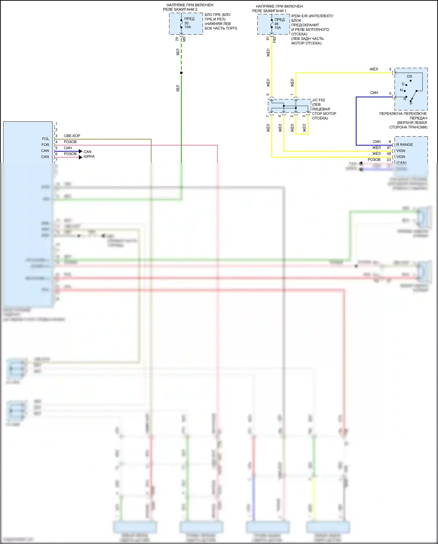 Teana Nissan L33 (2014-2020): Электросхема гидролокатора 