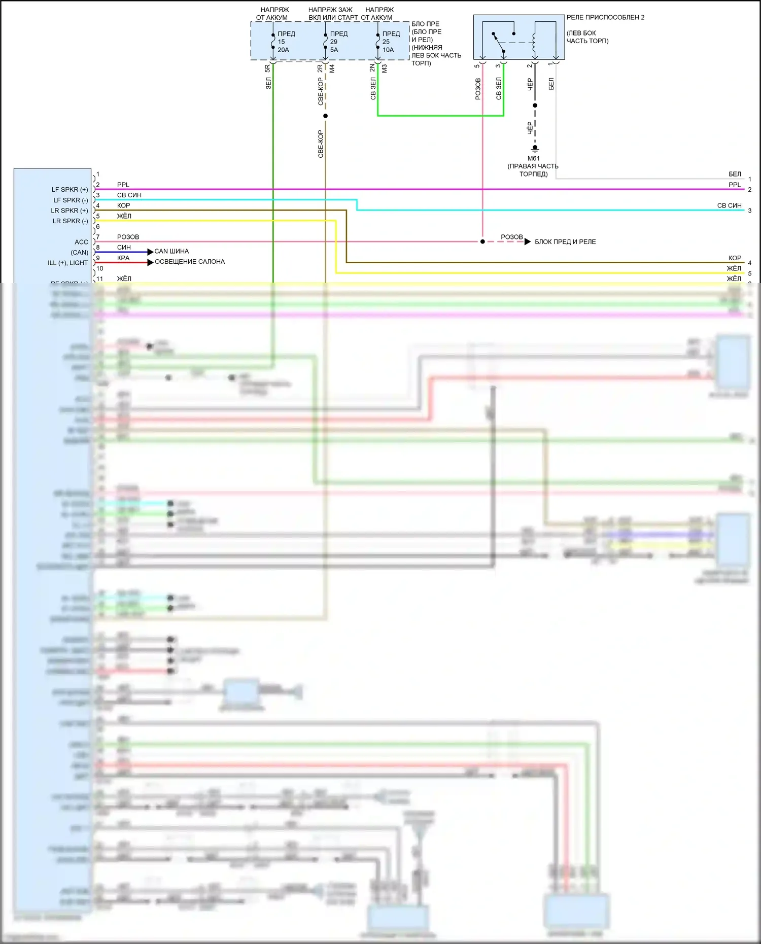 Teana Nissan L33 (2014-2020): Электросхема навигации, без bose (1 из 2) 