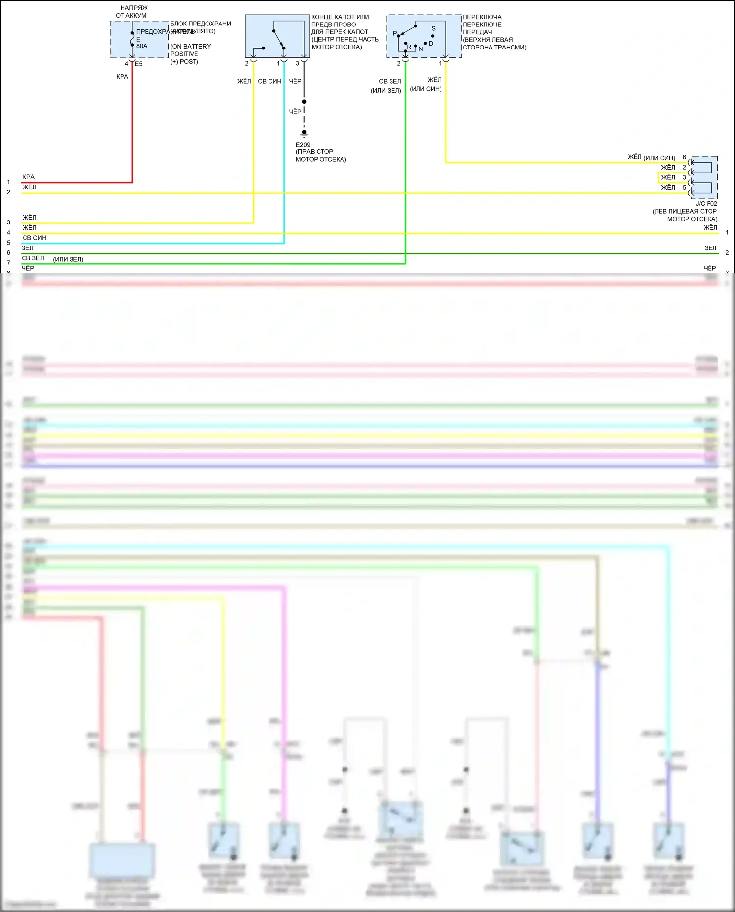 Teana Nissan L33 (2014-2020): Электросхема центрального замка (3 из 4) 