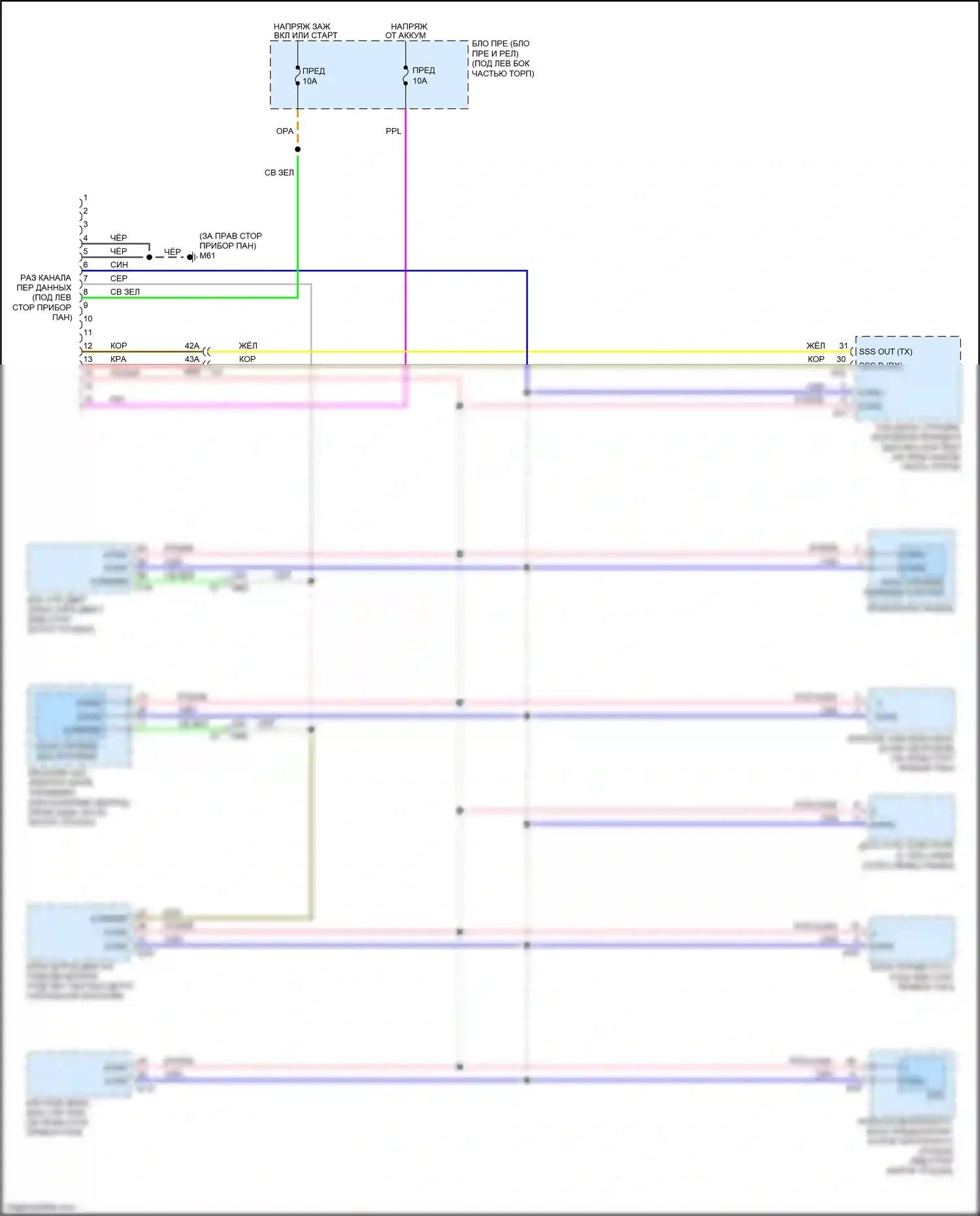 Tiida Nissan C11 рестайлинг (2010-2013): Can шина электросхема 