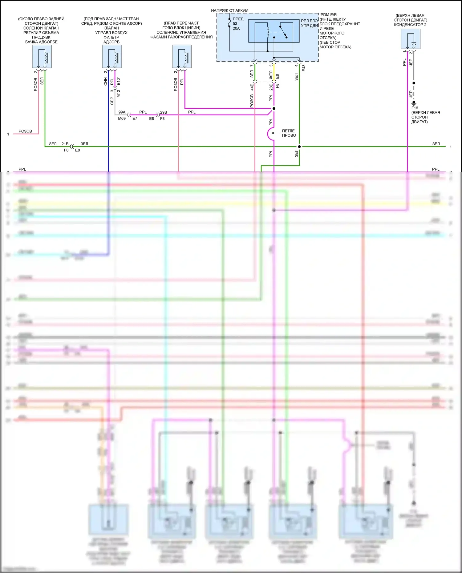 Tiida Nissan C11 рестайлинг (2010-2013): Электросхема двигателя 1.8l (2 из 5) 