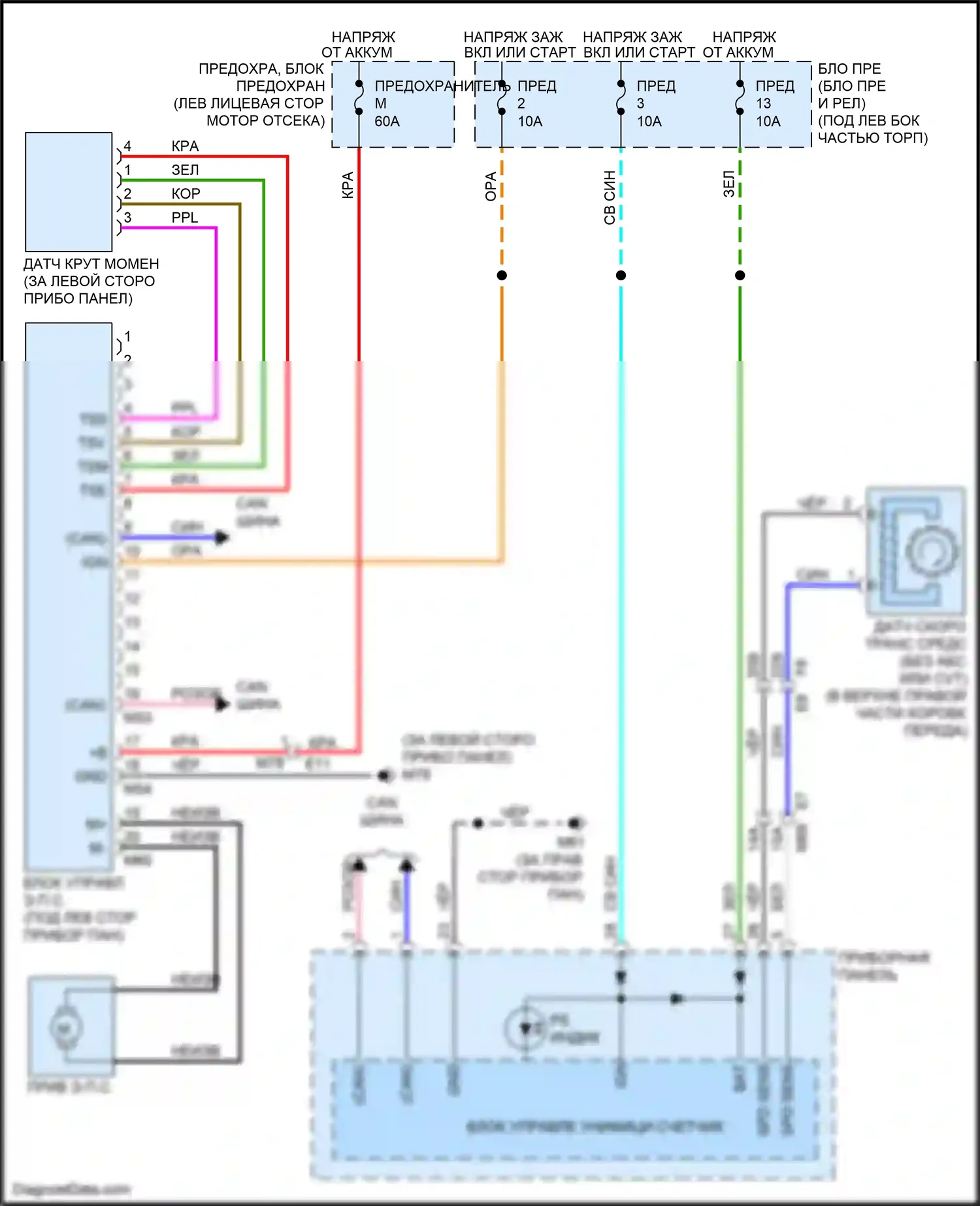 Tiida Nissan C11 рестайлинг (2010-2013): Электросхема электроусилителя руля 