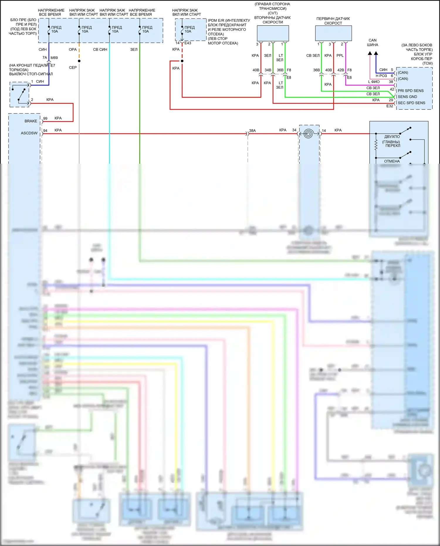 Tiida Nissan C11 рестайлинг (2010-2013): Электросхема круиз-контроля 