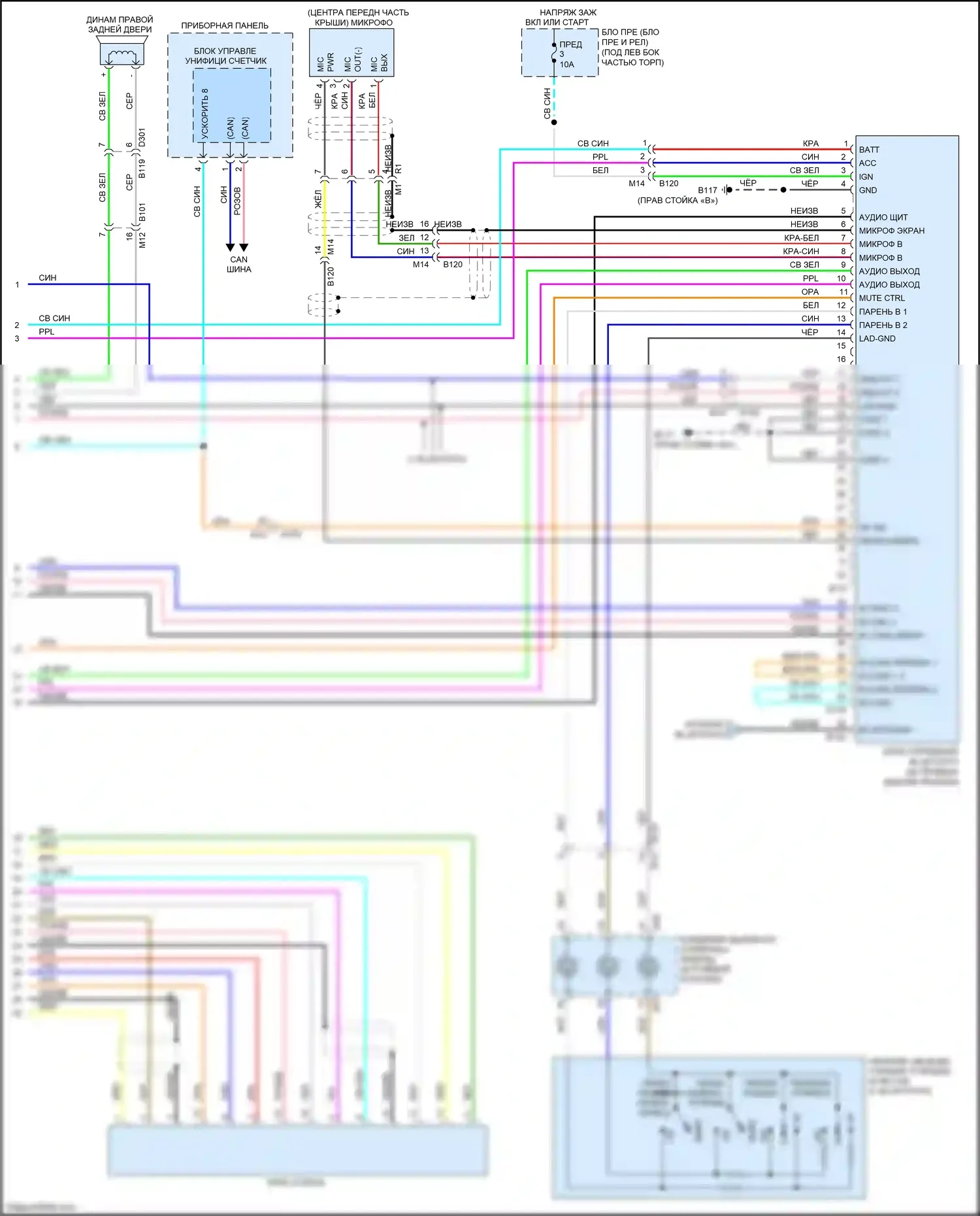 Tiida Nissan C11 рестайлинг (2010-2013): Премиальная электросхема радиопровода, без навигации (2 из 2) 