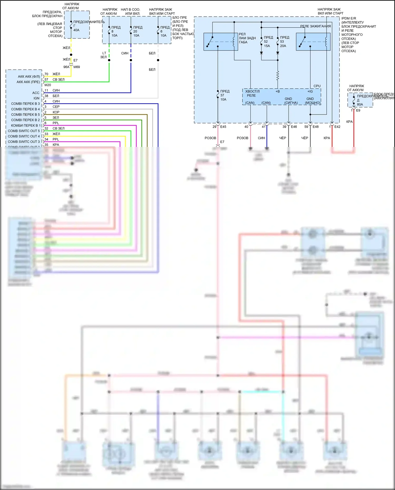 Tiida Nissan C11 рестайлинг (2010-2013): Электросхема подсветки приборной панели 