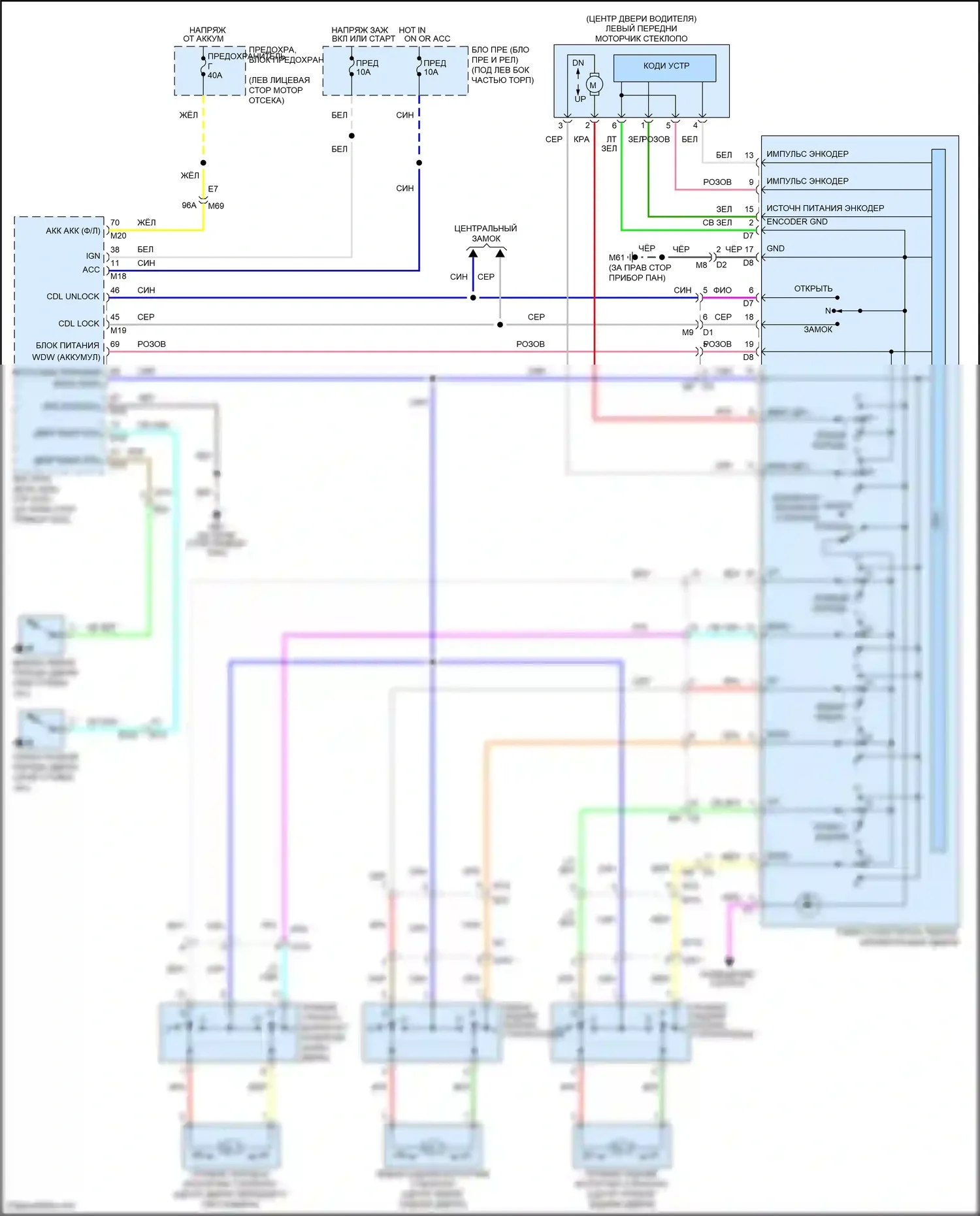 Tiida Nissan C11 рестайлинг (2010-2013): Стеклоподъемники электросхема 