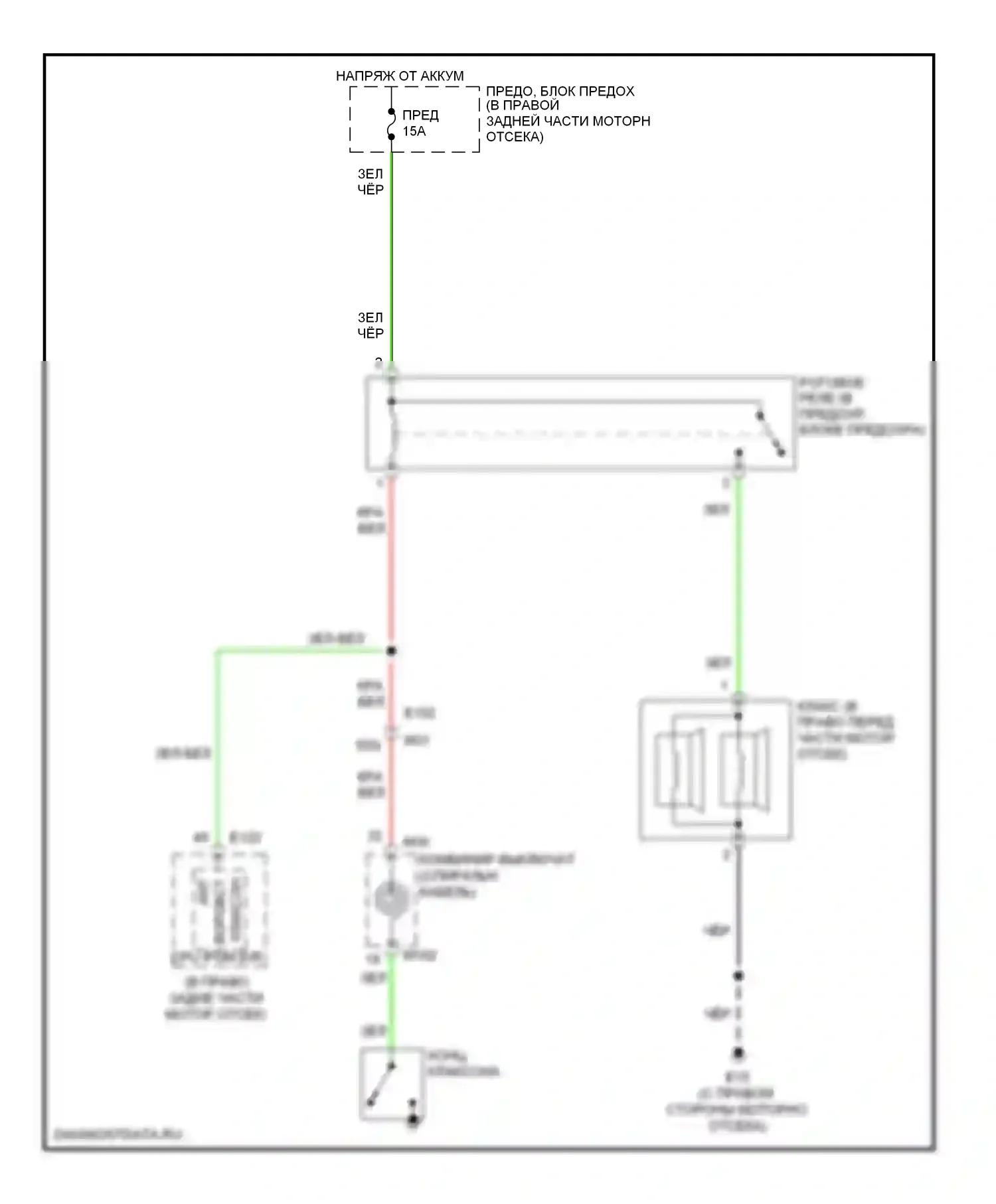 Titan Nissan I рестайлинг (2007-2015): Электросхема клаксона 