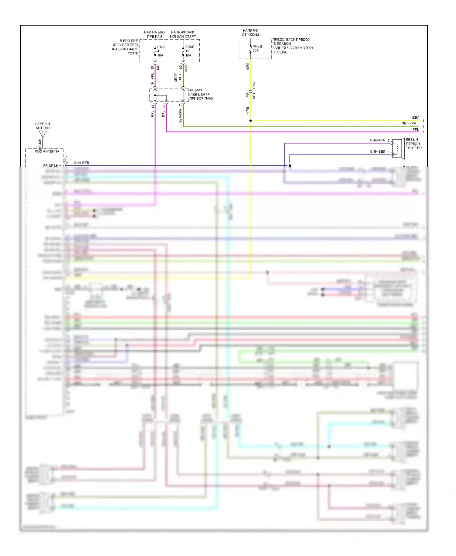 Titan Nissan I рестайлинг (2007-2015): Базовая магнитола электросхема с дисплеем звуком (1 из 3) 