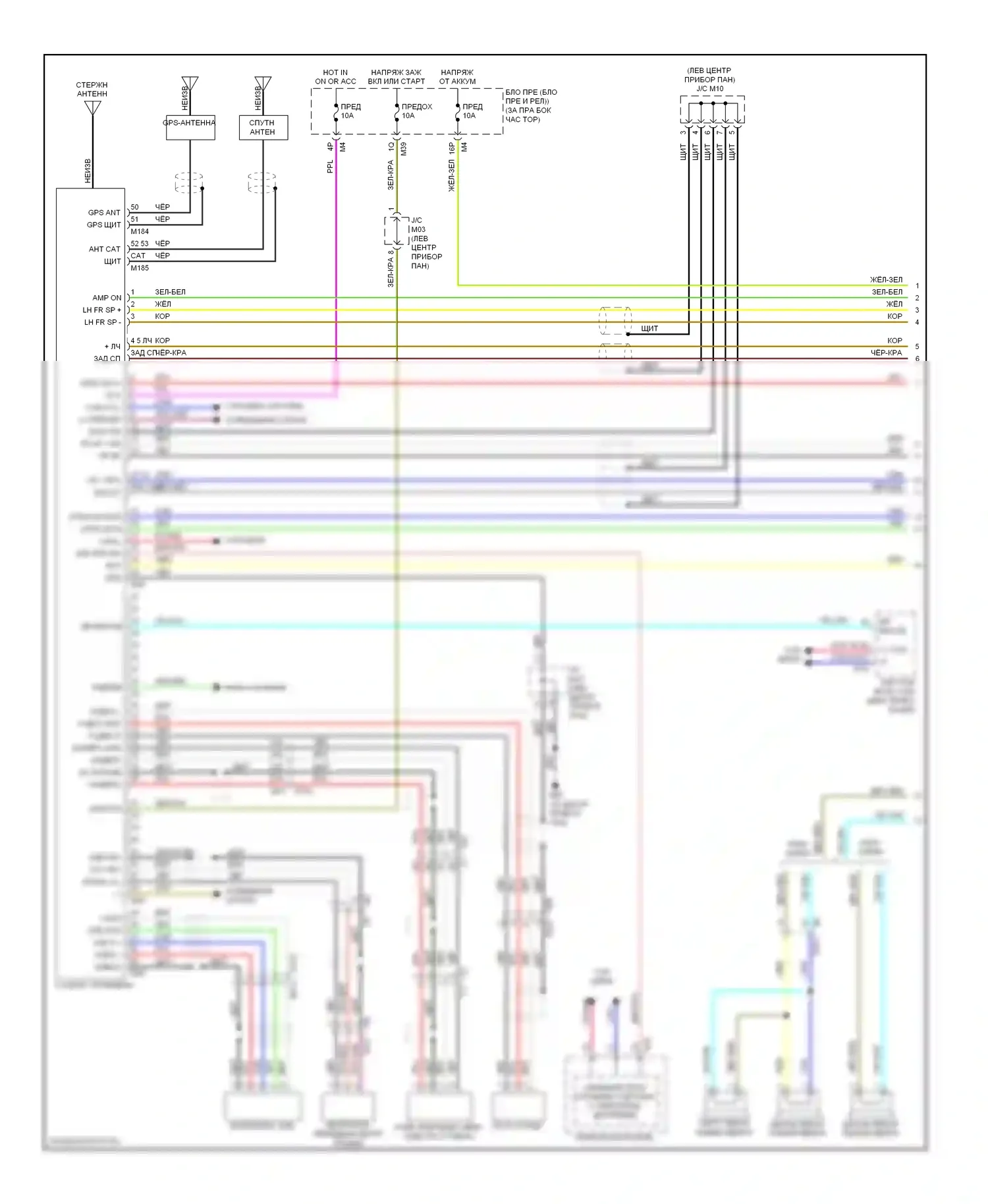 Titan Nissan I рестайлинг (2007-2015): Электросхема премиум- магнитолы с навигацией (1 из 2) 