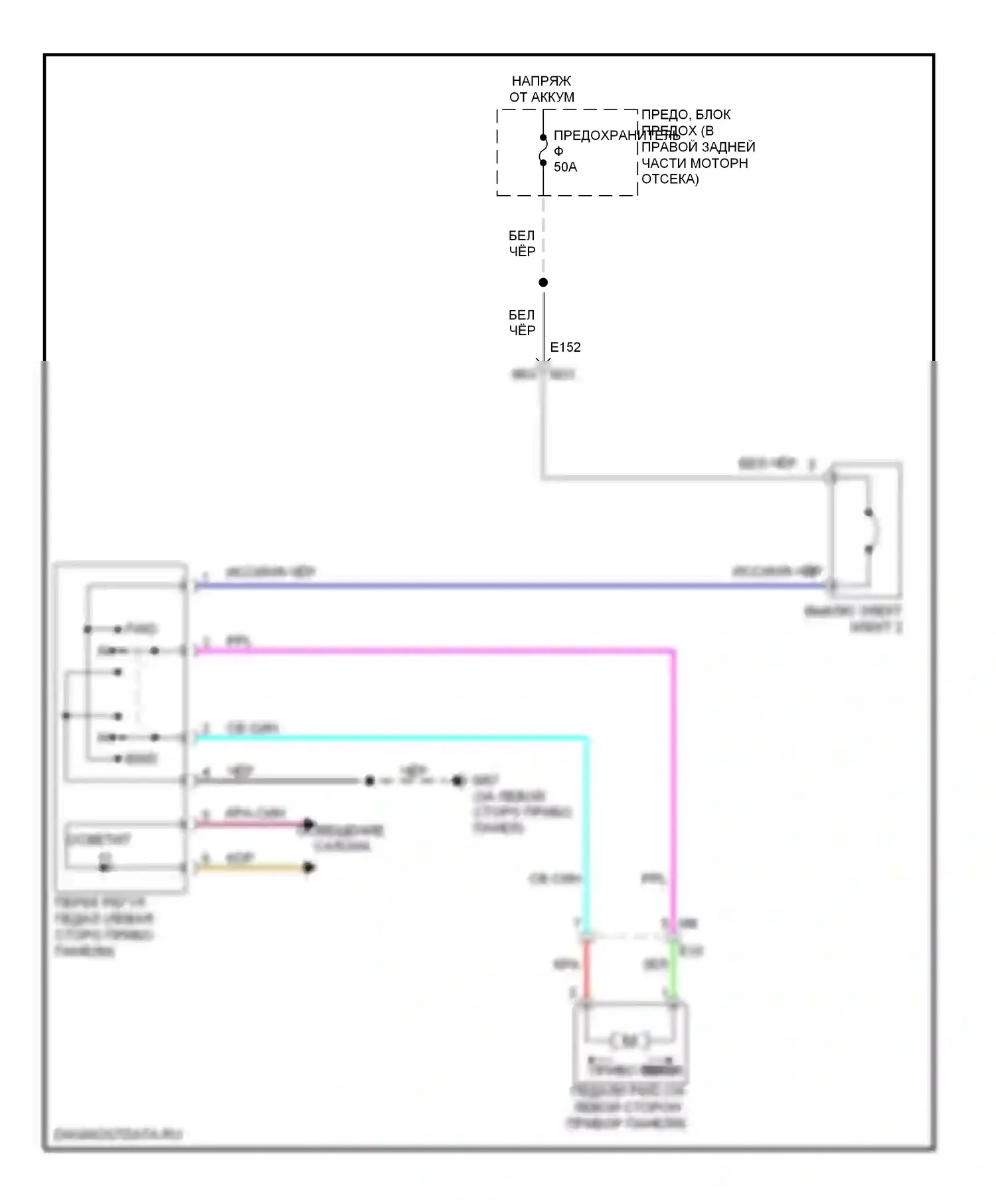 Titan Nissan I рестайлинг (2007-2015): Электросхема регулируемой педали 