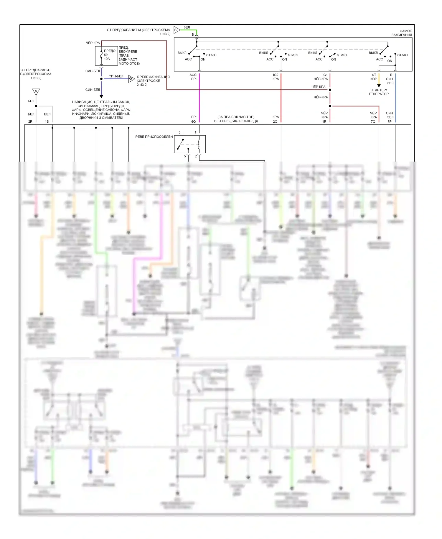 Titan Nissan I (2003-2006): Электросхема блока предохранителей реле (2 из 2) 