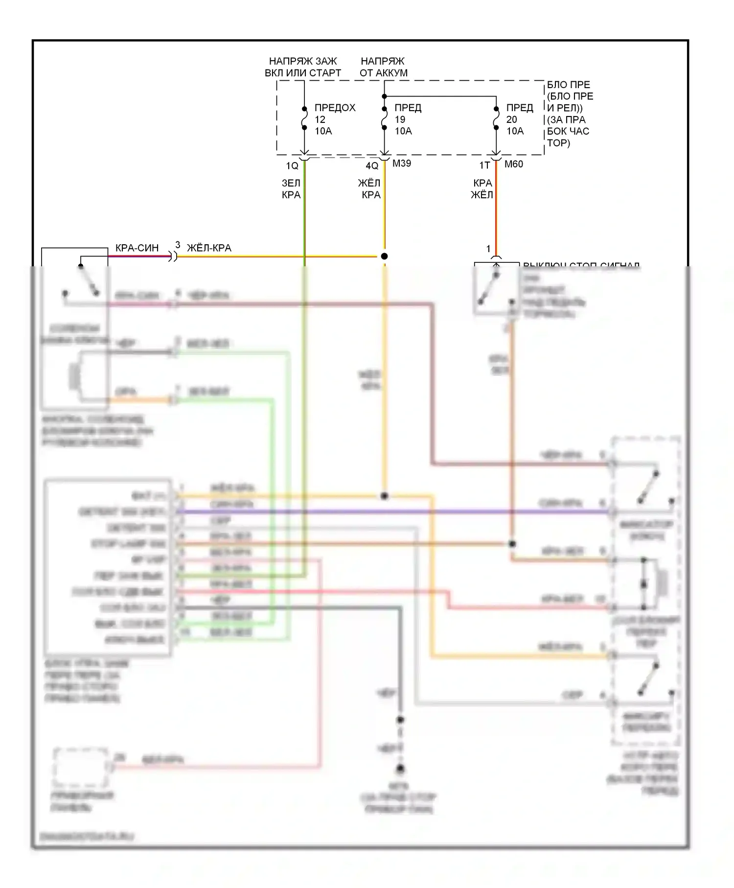 Titan Nissan I (2003-2006): Электросхема блокировки селектора, со сдвигом пола 