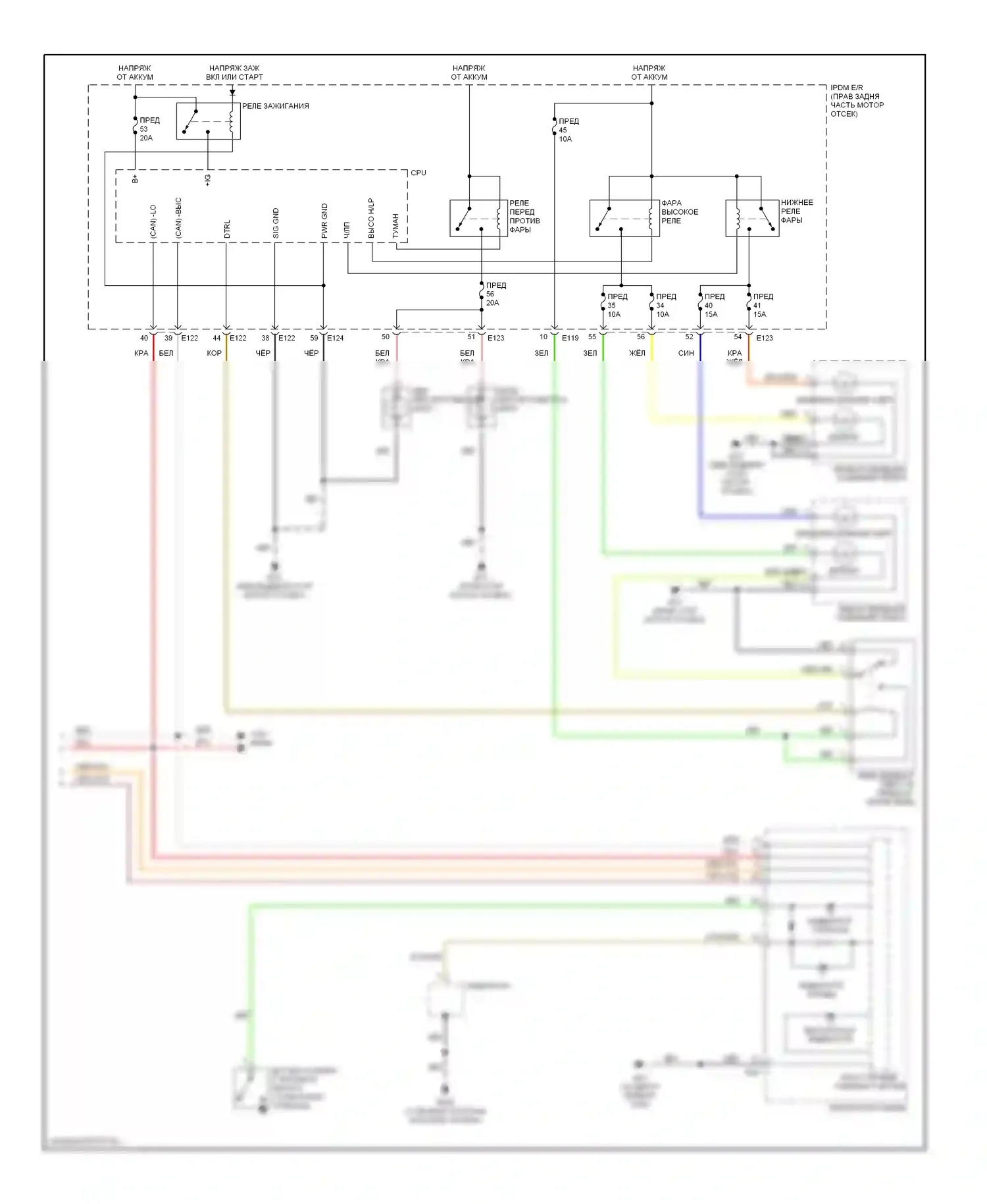 Titan Nissan I (2003-2006): Электросхема автоламп, с дрелью (2 из 2) 