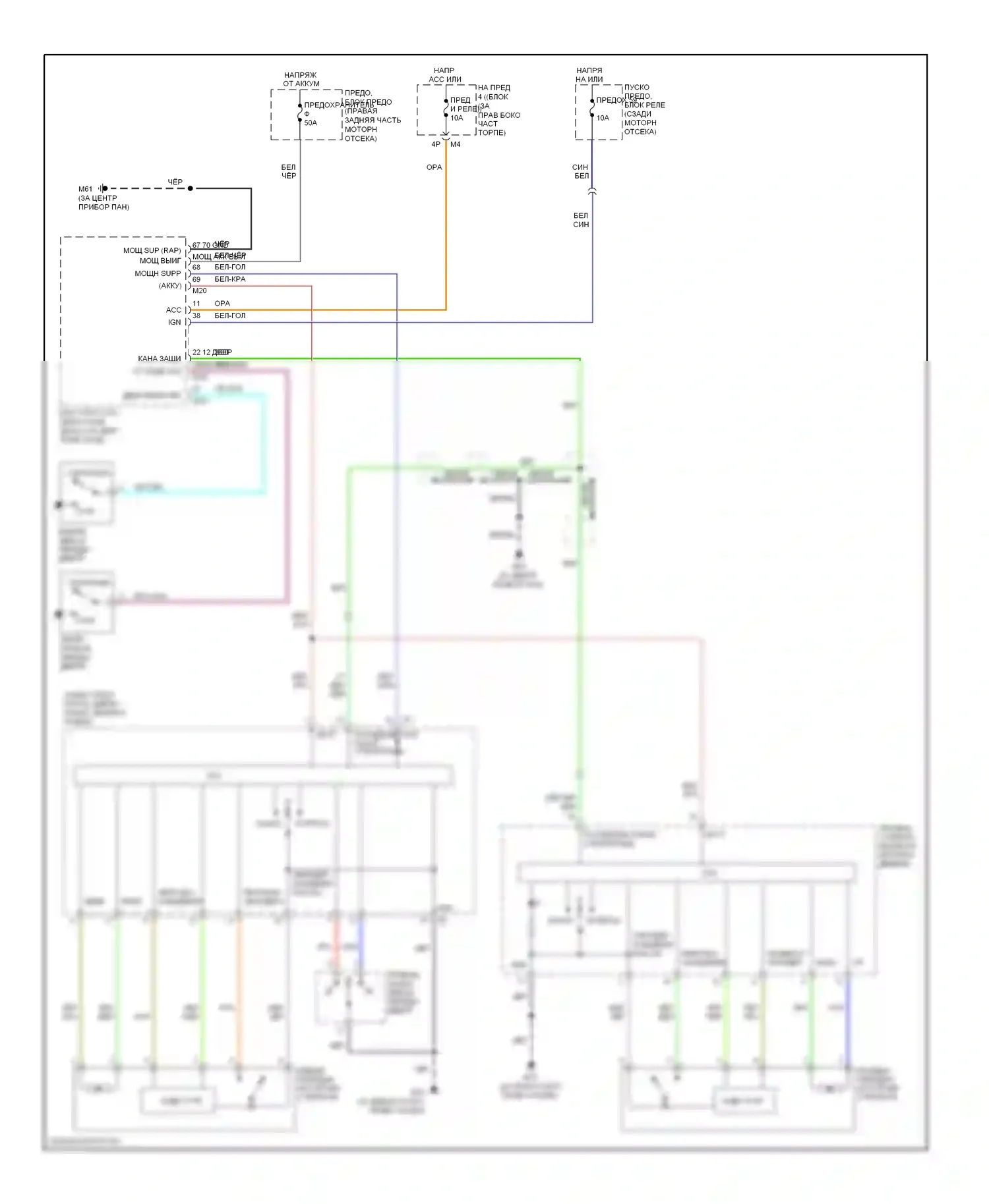 Titan Nissan I (2003-2006): Электросхема стеклоподъемников, без кабины экипажа 