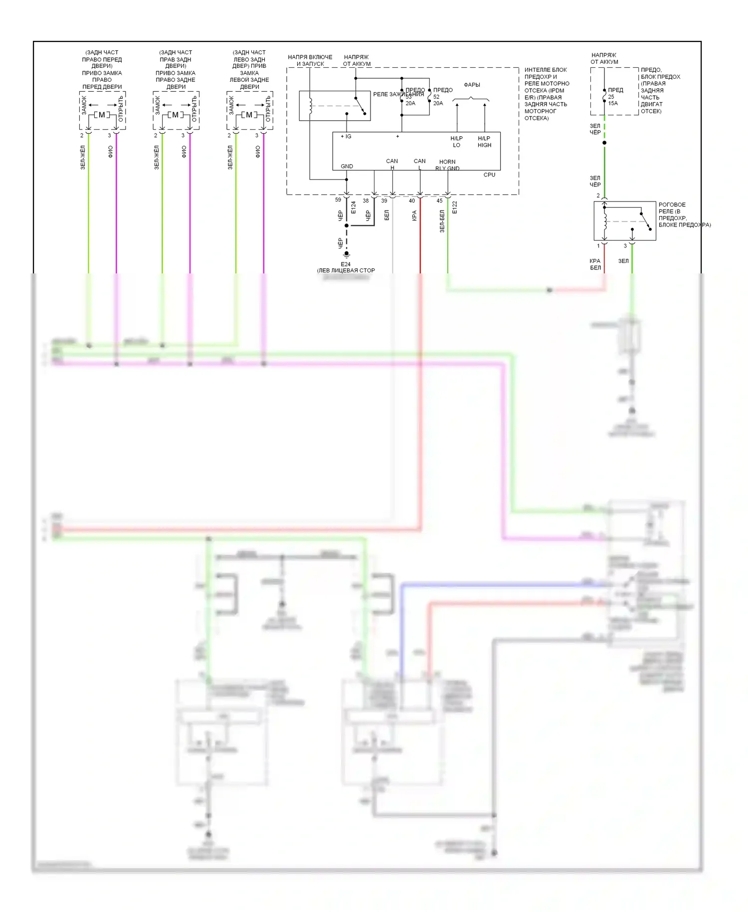 Titan Nissan I (2003-2006): Электросхема центрального замка, кабина экипажа (2 из 2) 