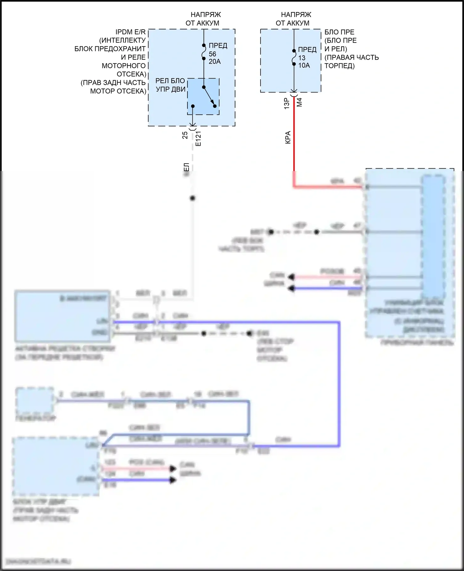 Titan Nissan II рестайлинг (2019-2024): Электросхема активных управление кузовом и подвеской 