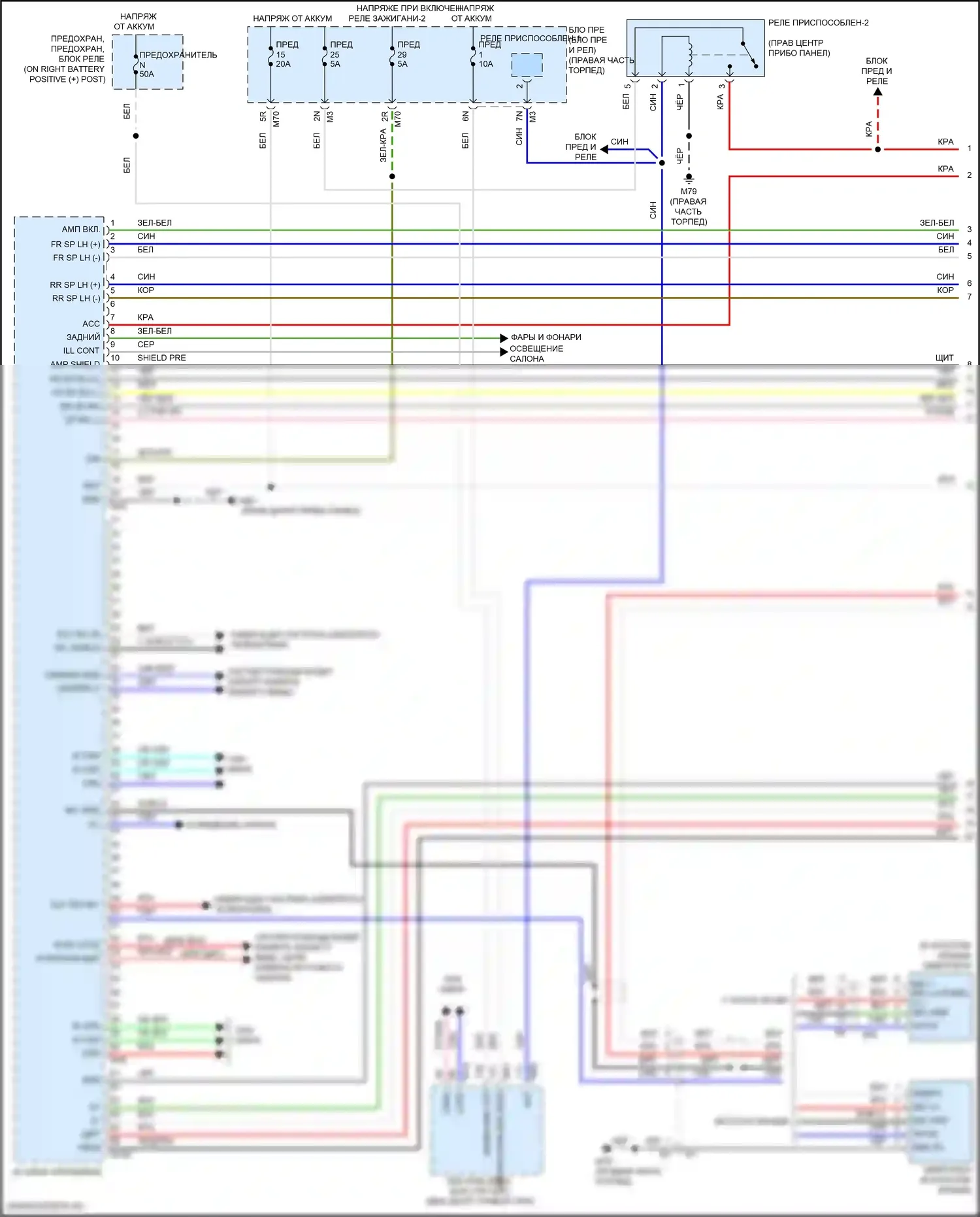 Titan Nissan II рестайлинг (2019-2024): Электросхема радиосети, с усилителем (1 из 4) 