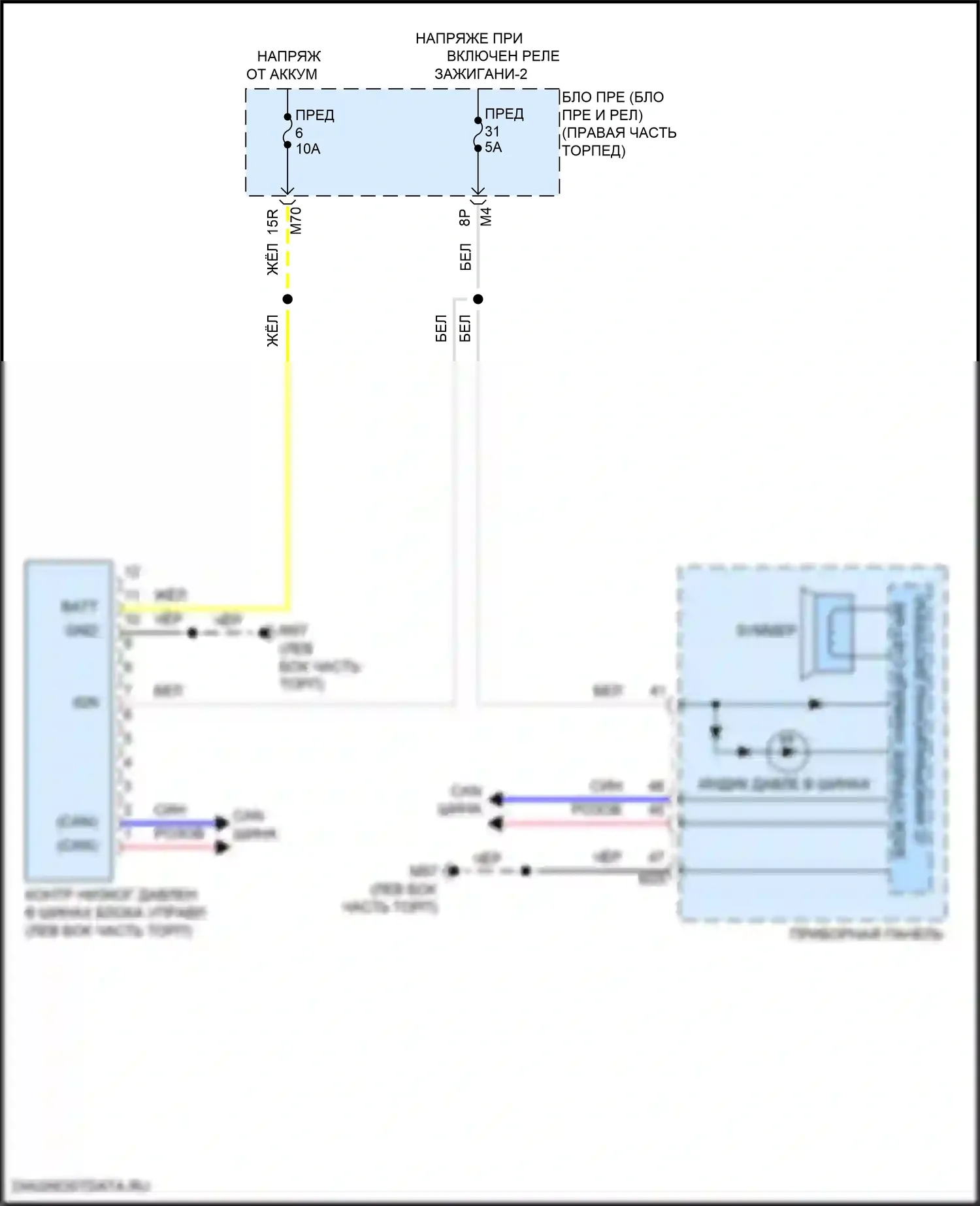 Titan Nissan II рестайлинг (2019-2024): Электросхема контроля давления в шинах 