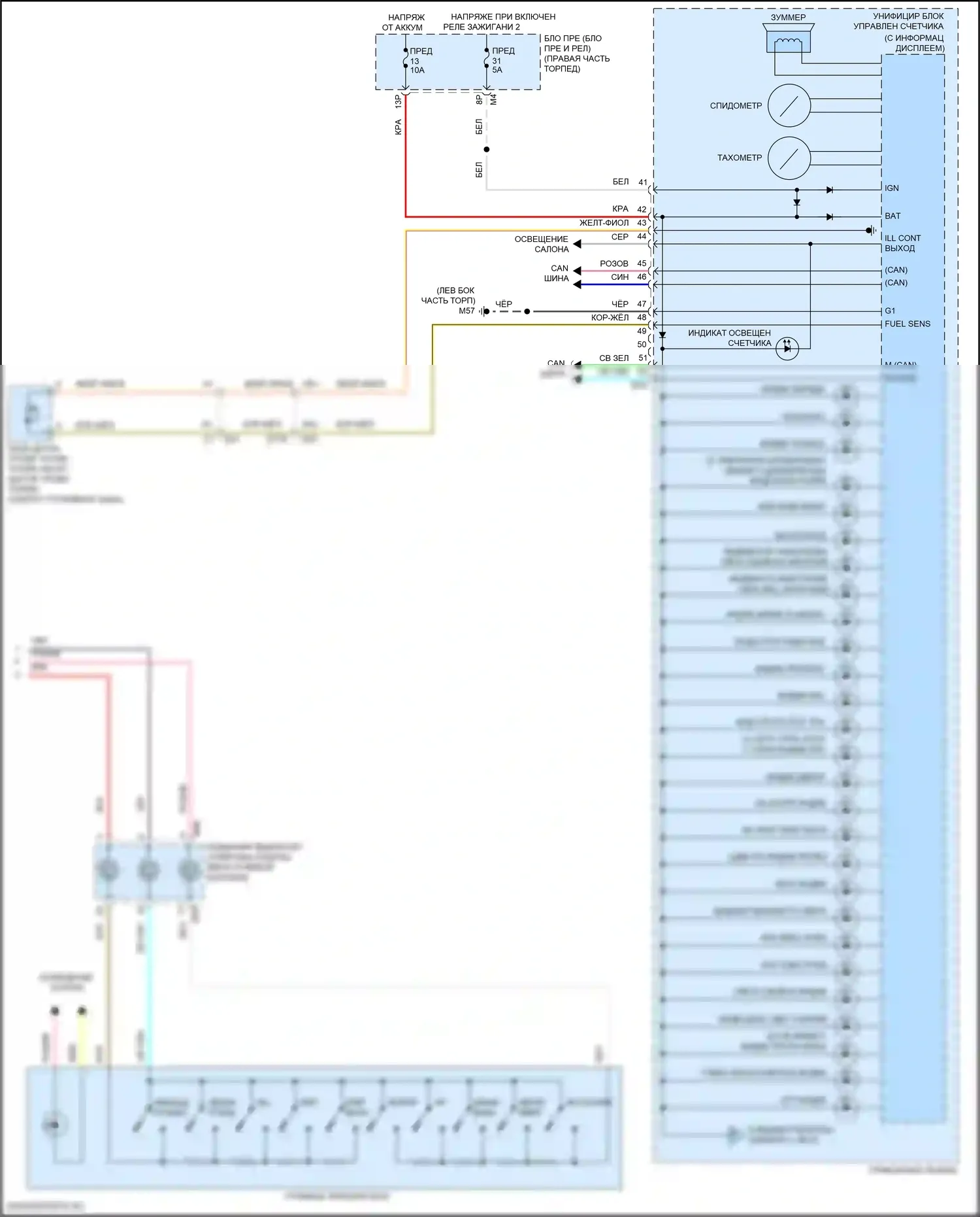 Titan Nissan II рестайлинг (2019-2024): Электросхема приборной панели (3 из 3) 