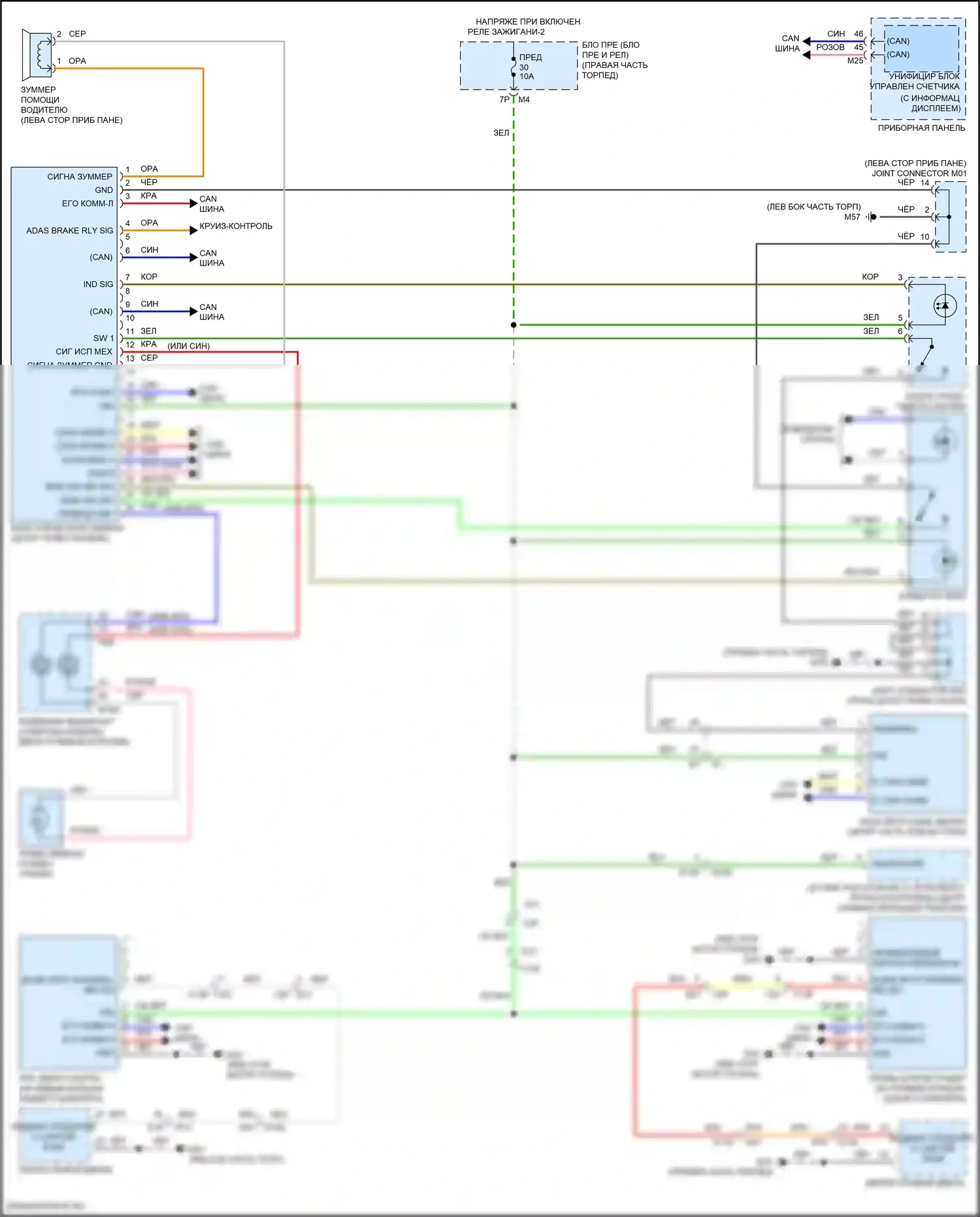 Titan Nissan II рестайлинг (2019-2024): Электросхема системы помощи водителю 