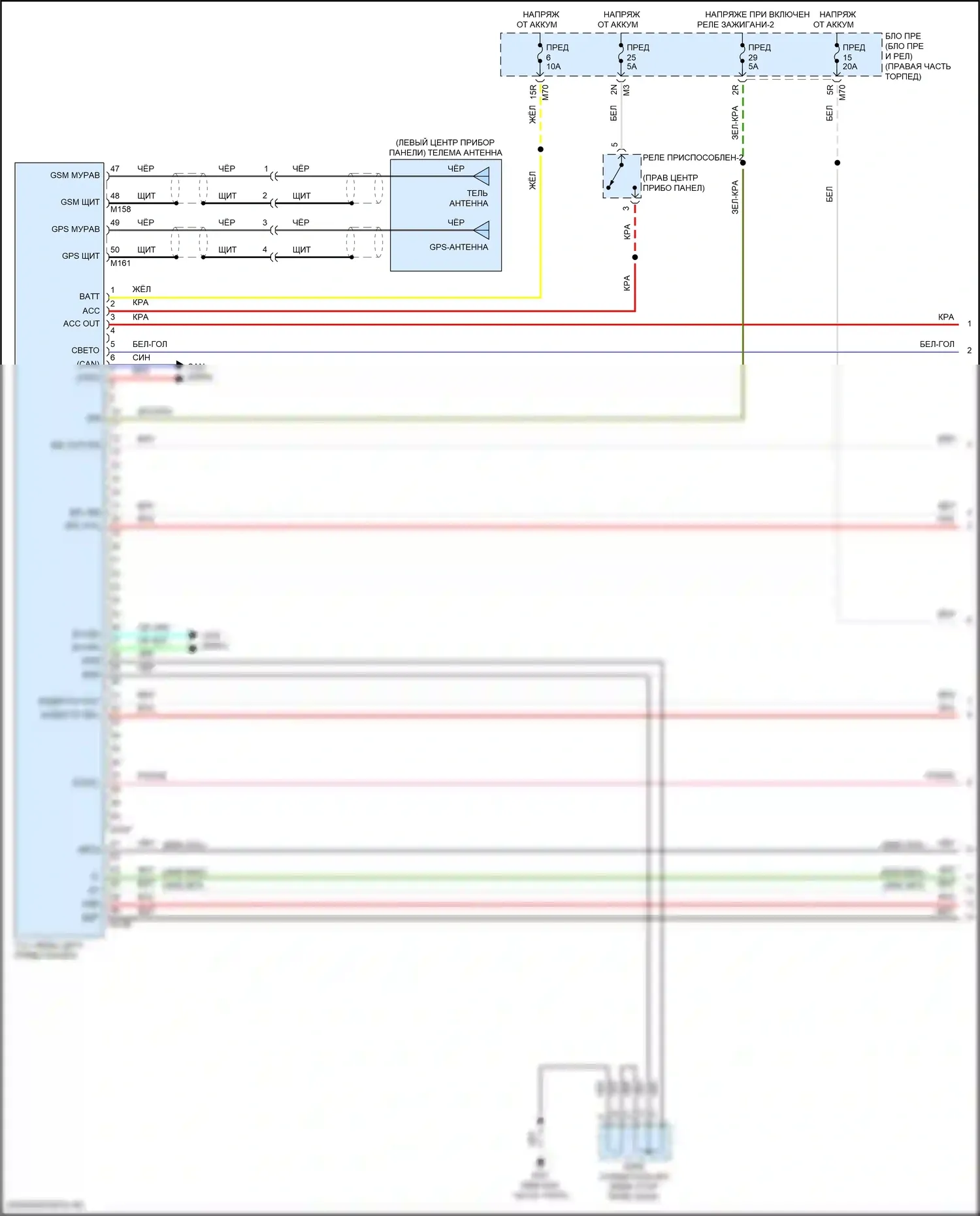 Titan Nissan II рестайлинг (2019-2024): Электросхема телематики (1 из 2) 