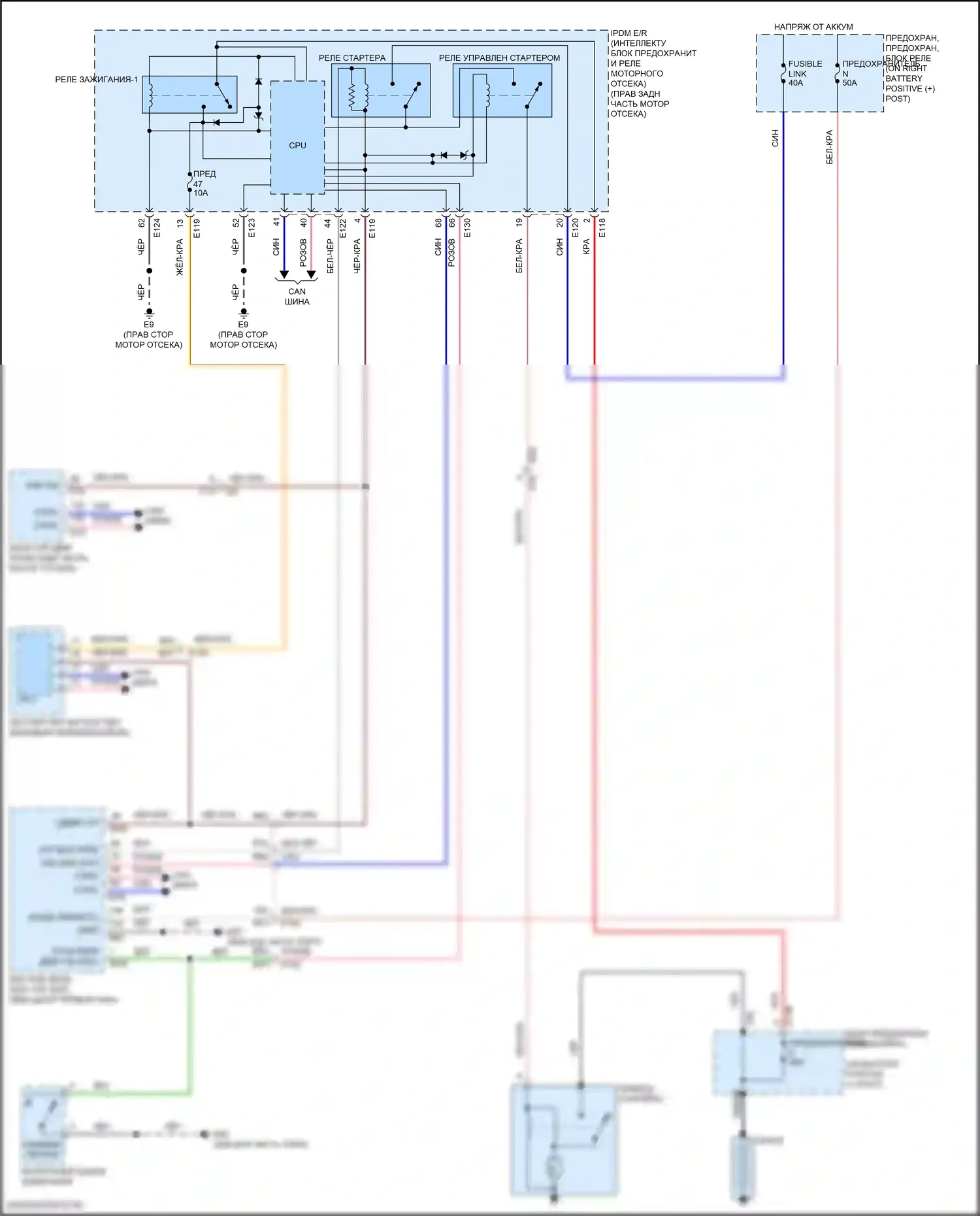 Titan Nissan II рестайлинг (2019-2024): Электросхема стартера 