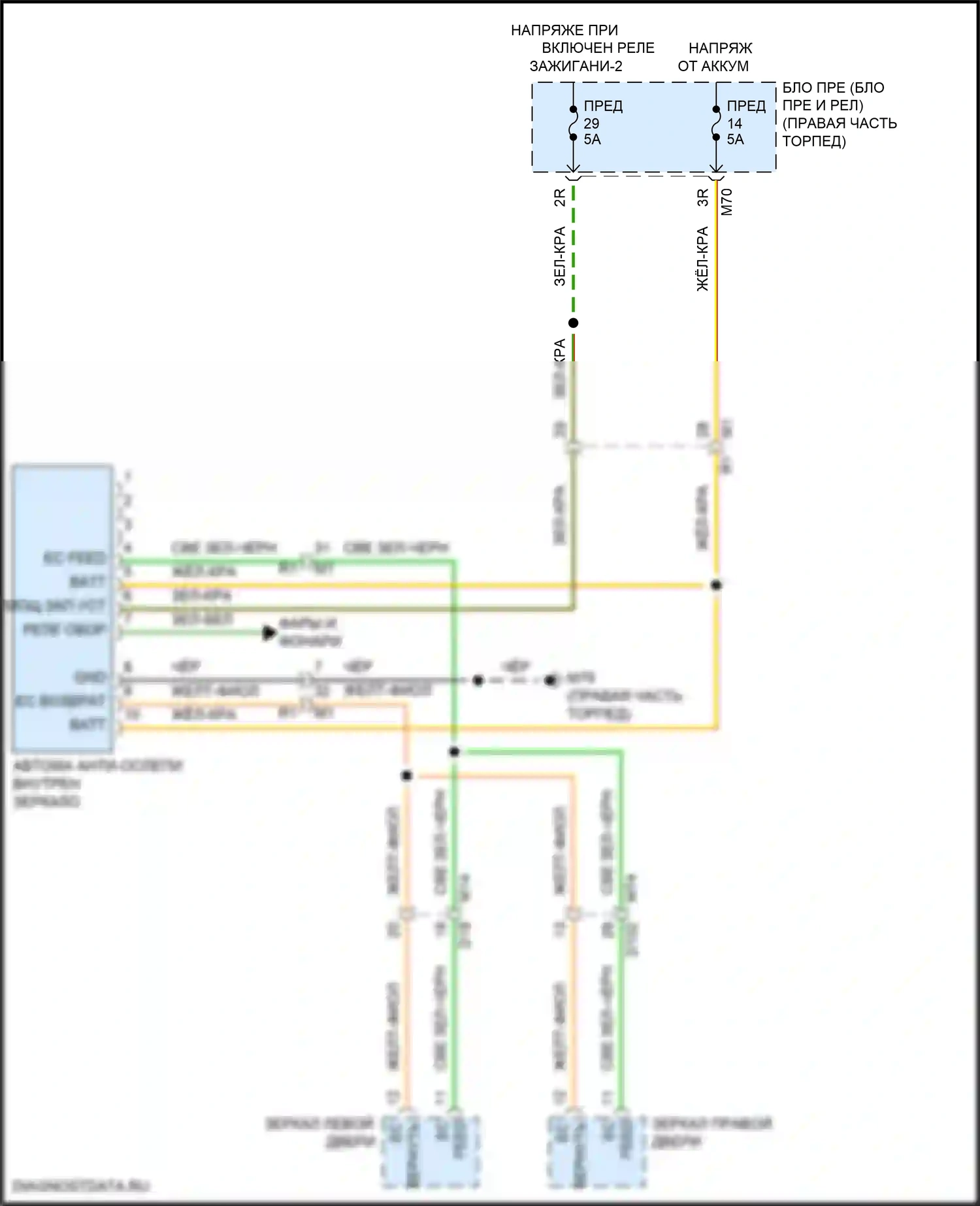 Titan Nissan II рестайлинг (2019-2024): Автоматическая анти-ослепление внутри зеркальной электросхемы проводки, без homelink универсальный приемопередатчик 