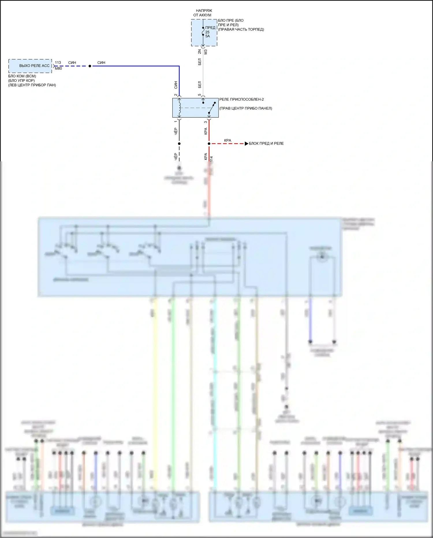 Titan Nissan II рестайлинг (2019-2024): Электросхема управления зеркалами заднего вида 