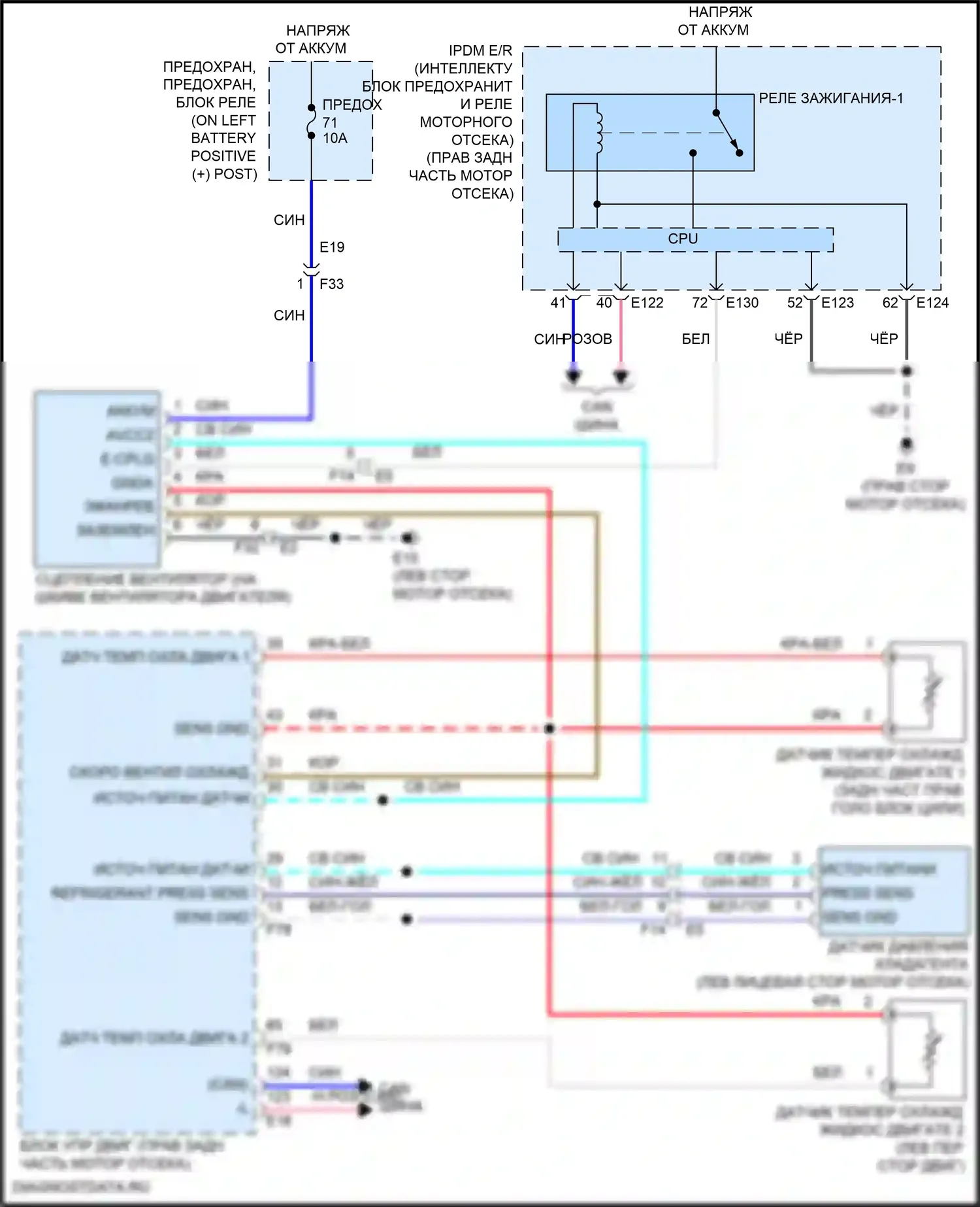 Titan Nissan II рестайлинг (2019-2024): Электросхема вентилятора охлаждения 