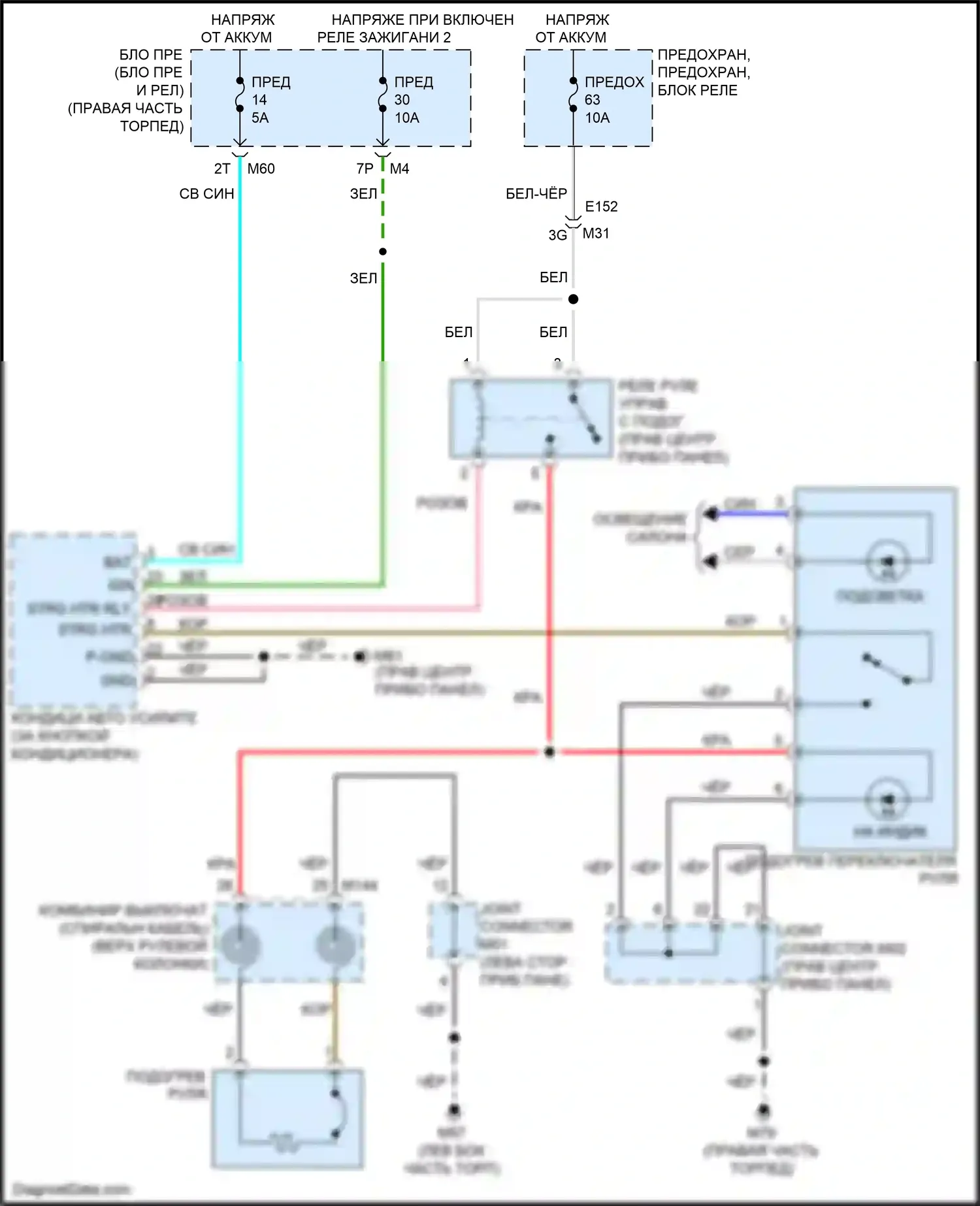 Titan Nissan II (2015-2019): Электросхема рулевого колеса с подогревом 