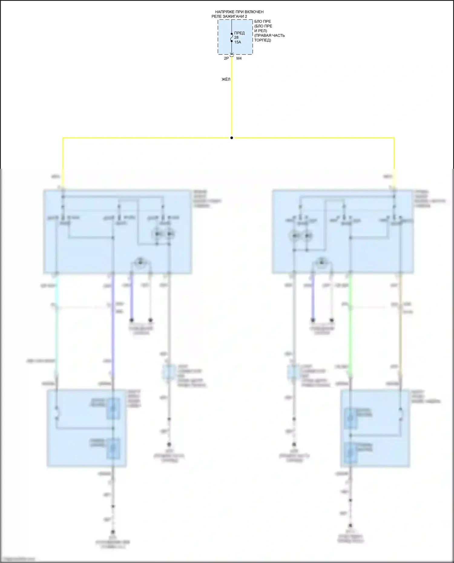 Titan Nissan II (2015-2019): Электросхема задних обогреваемых сидений 