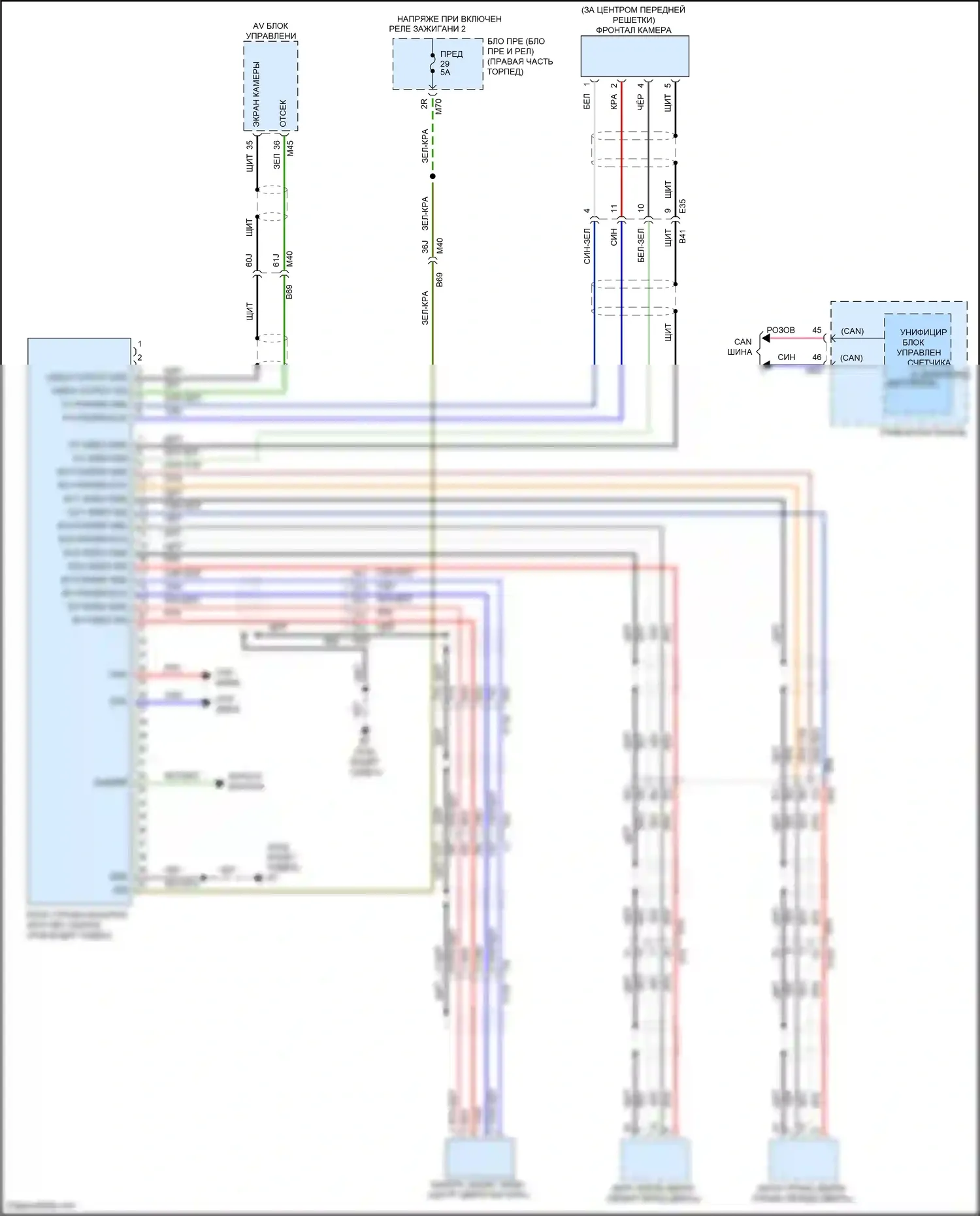 Titan Nissan II (2015-2019): Электросхема камеры кругового обзора 
