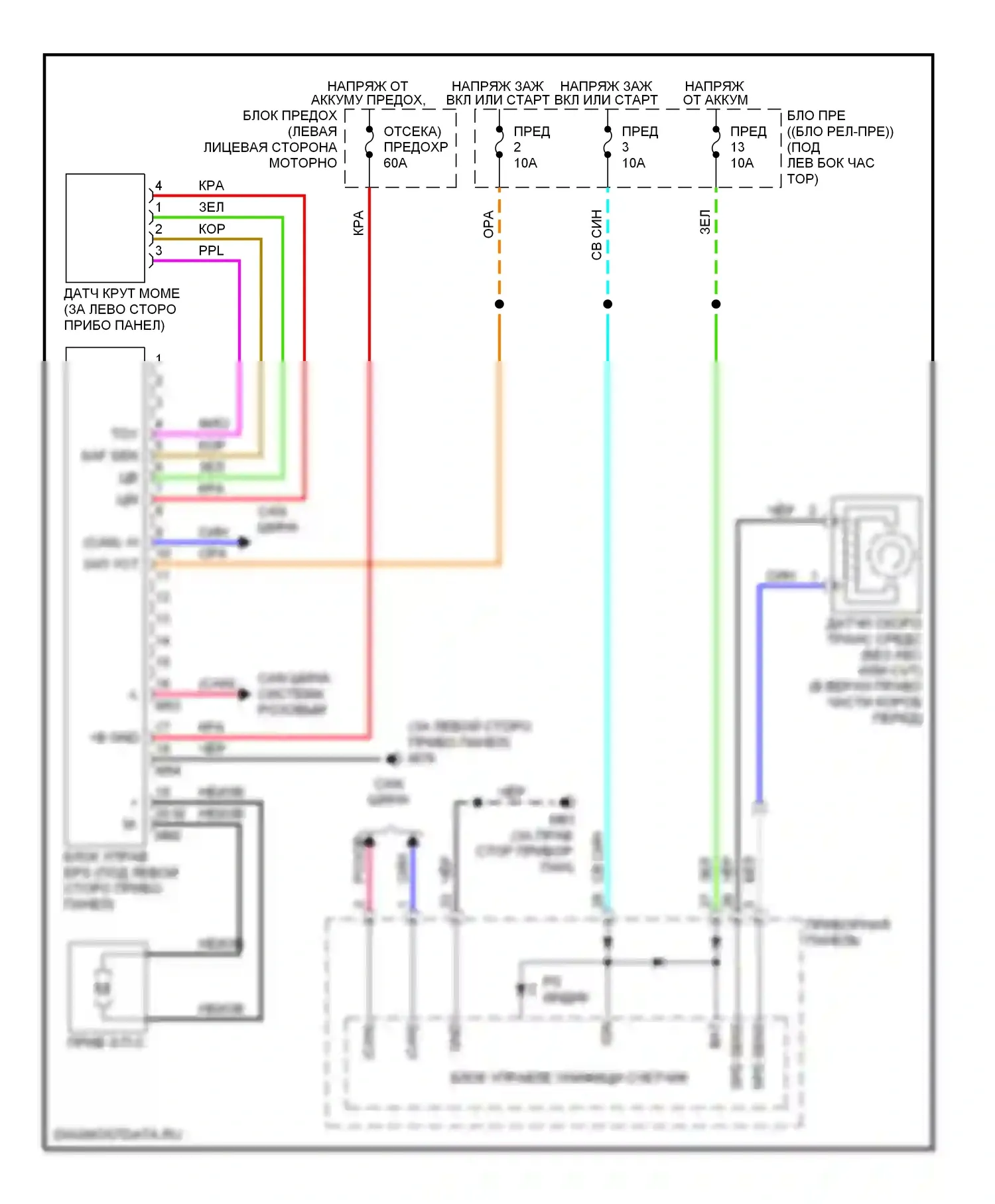 Versa Nissan I (2006-2012): Электросхема электроусилителя руля 