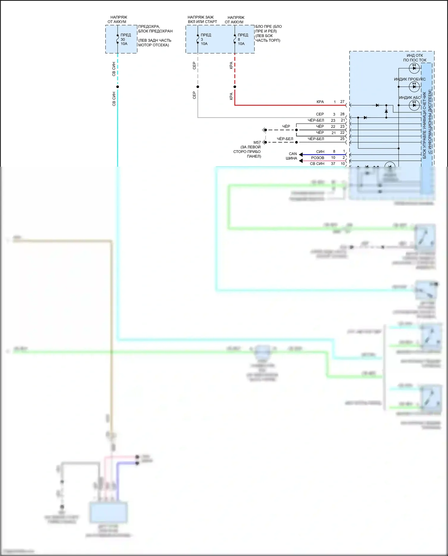 Versa Nissan II рестайлинг (2014-2019): Антиблокировочная система abs электросхема (2 из 2) 