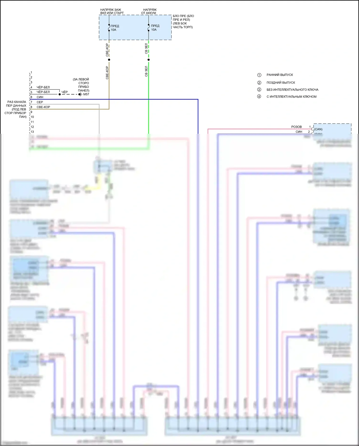 Versa Nissan II рестайлинг (2014-2019): Can шина электросхема 