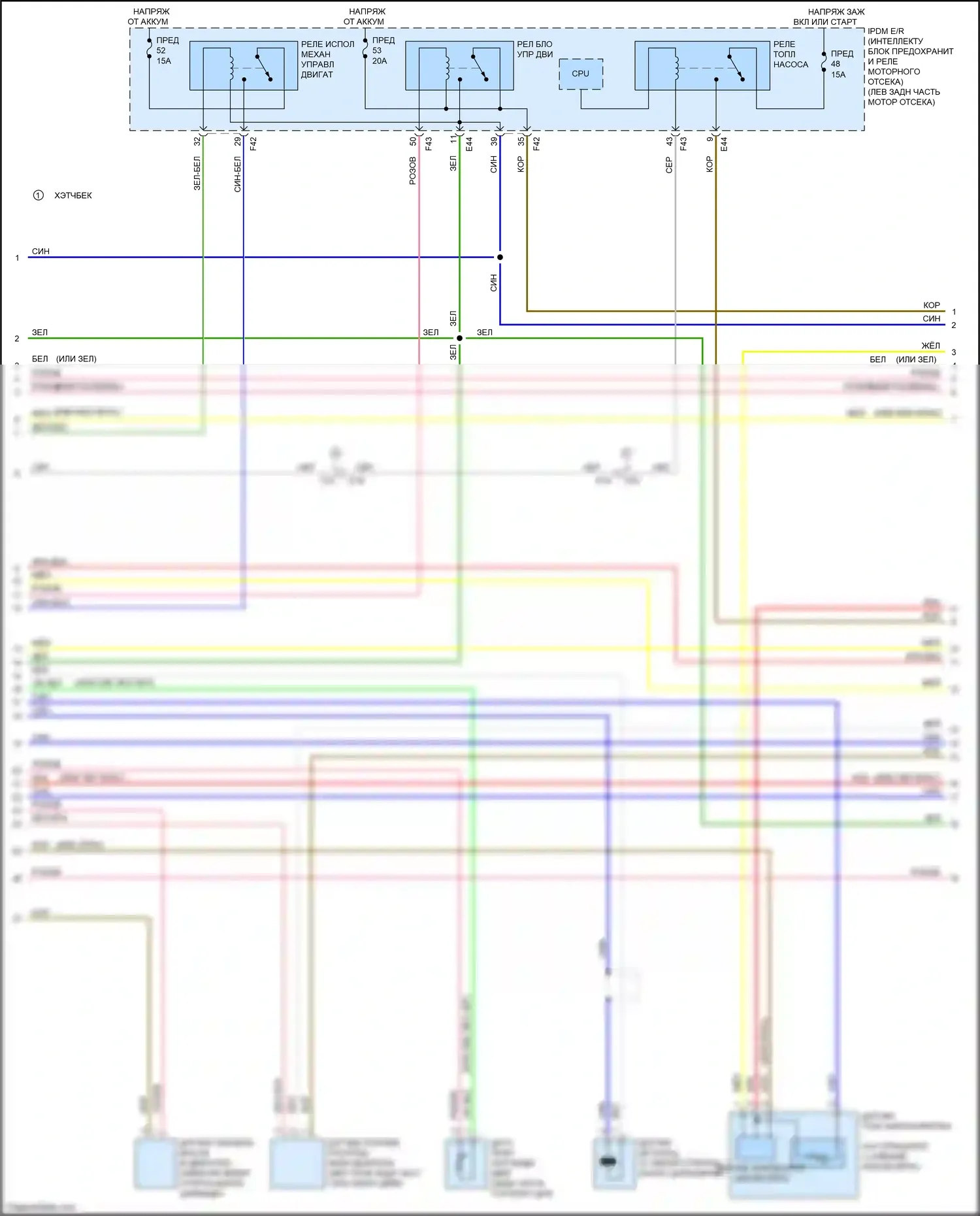 Versa Nissan II рестайлинг (2014-2019): Электросхема двигателя 1.6л (3 из 5) 