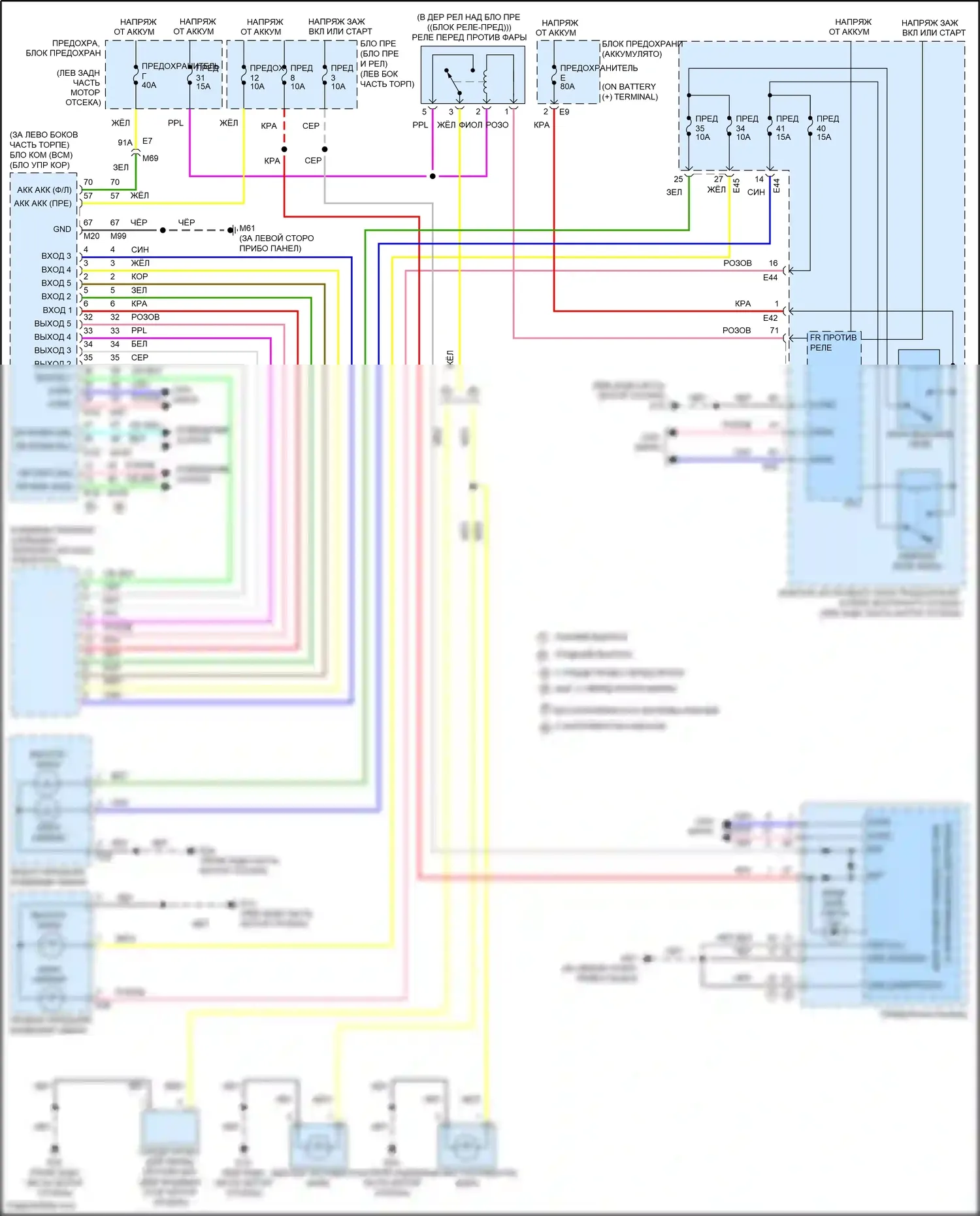 Versa Nissan II рестайлинг (2014-2019): Электросхема фар, без дрели 