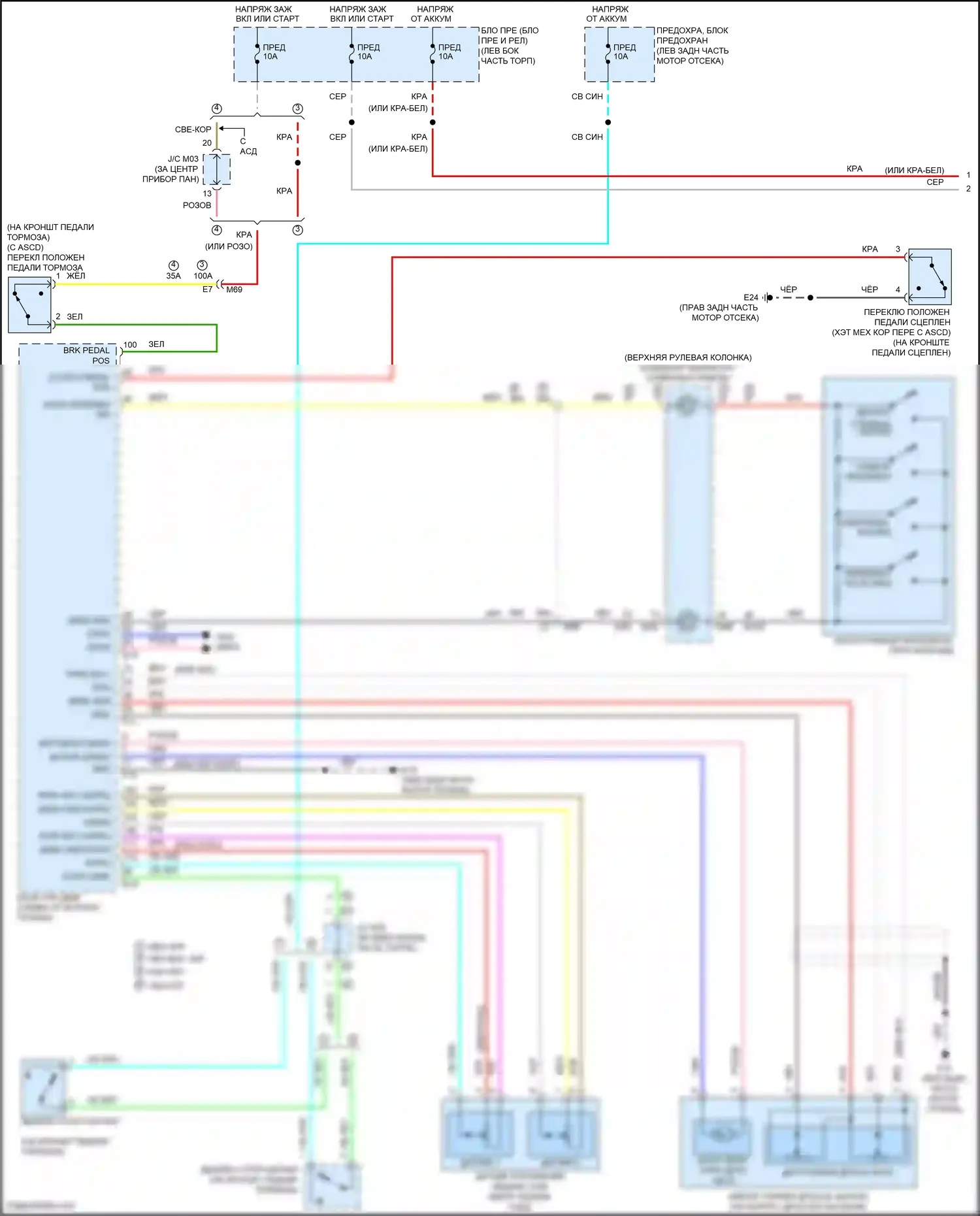 Versa Nissan II рестайлинг (2014-2019): Электросхема круиз-контроля (1 из 2) 