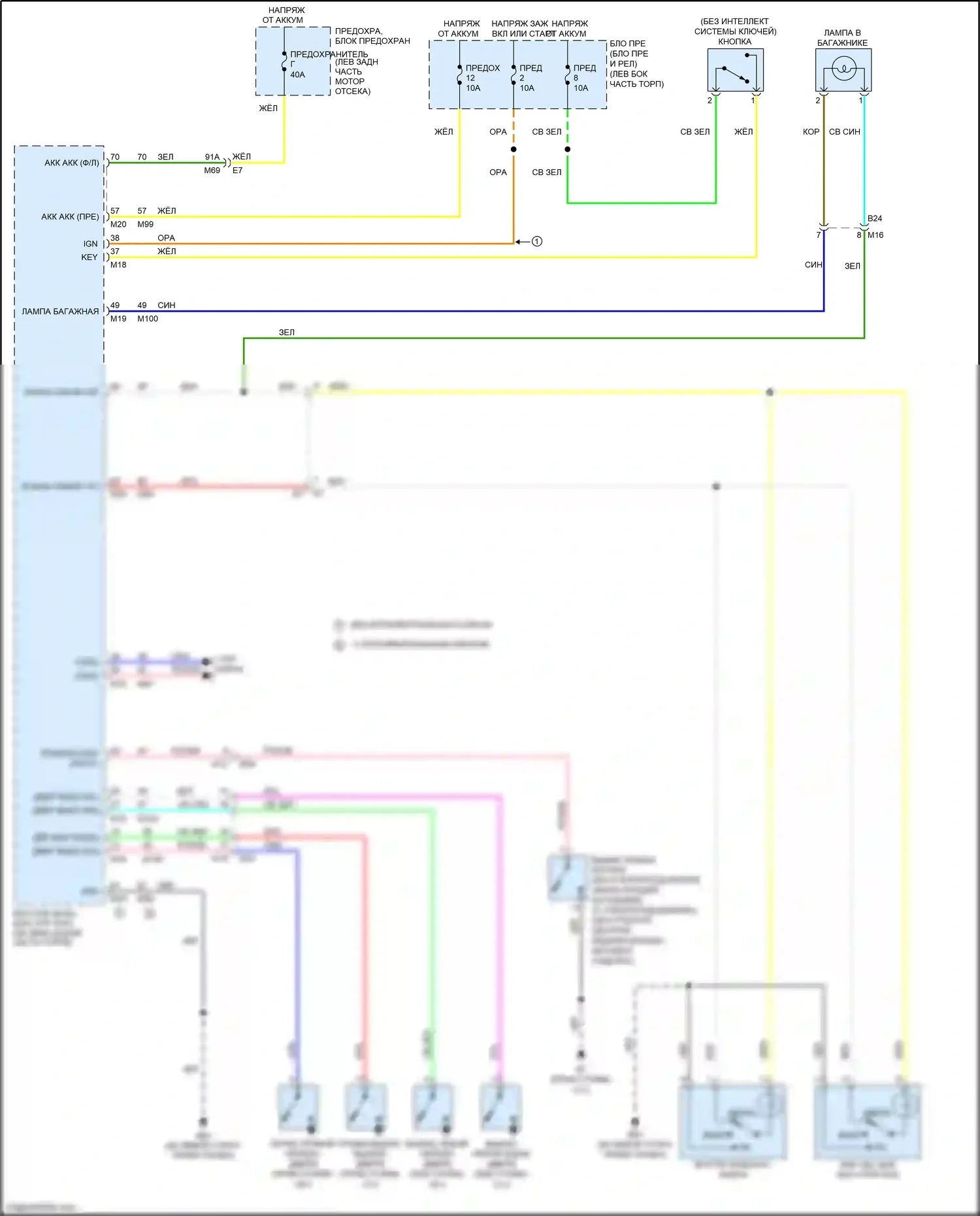 Versa Nissan II рестайлинг (2014-2019): Электросхема освещения салона 