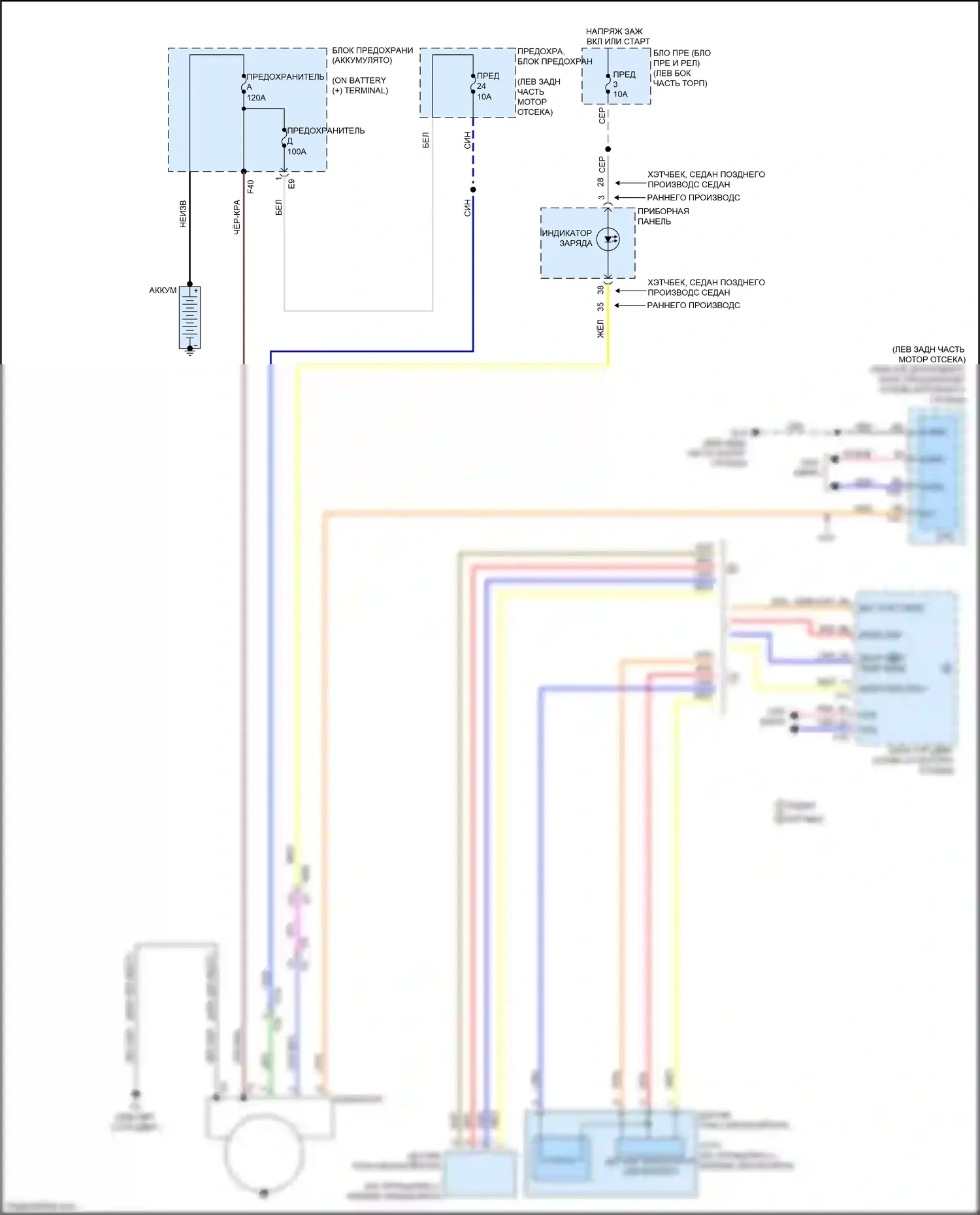 Versa Nissan II рестайлинг (2014-2019): Электросхема генератора 