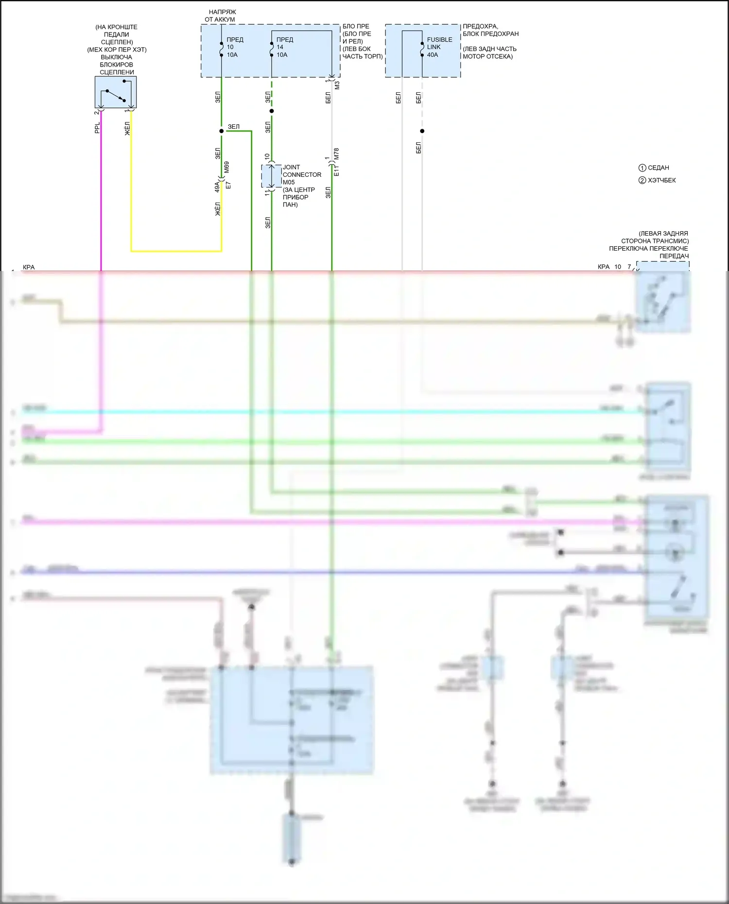 Versa Nissan II рестайлинг (2014-2019): Электросхема стартера, с интеллектуальным ключом (2 из 2) 