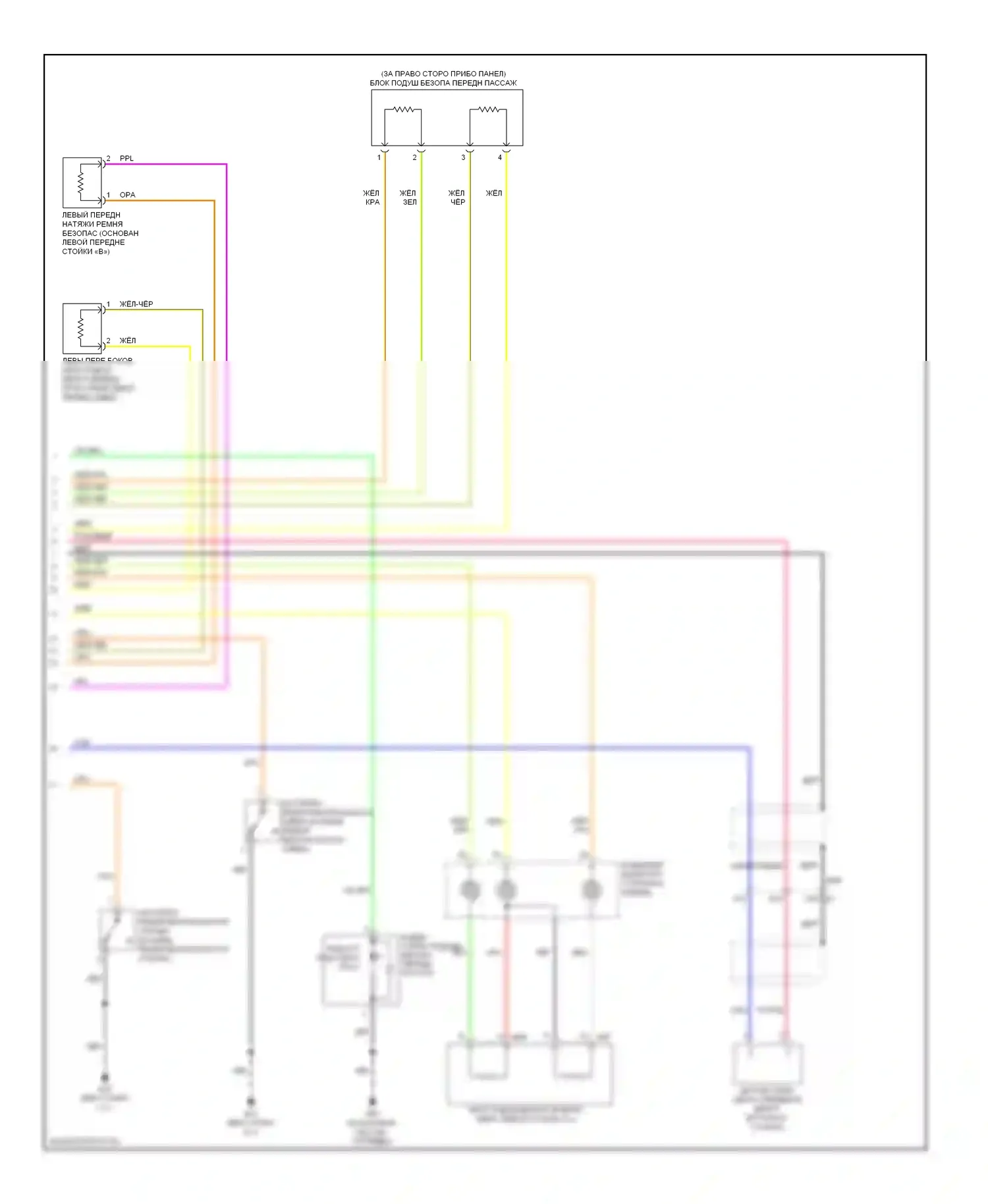 Versa Nissan II (2012-2014): Электросхема подушек безопасности (2 из 2) 