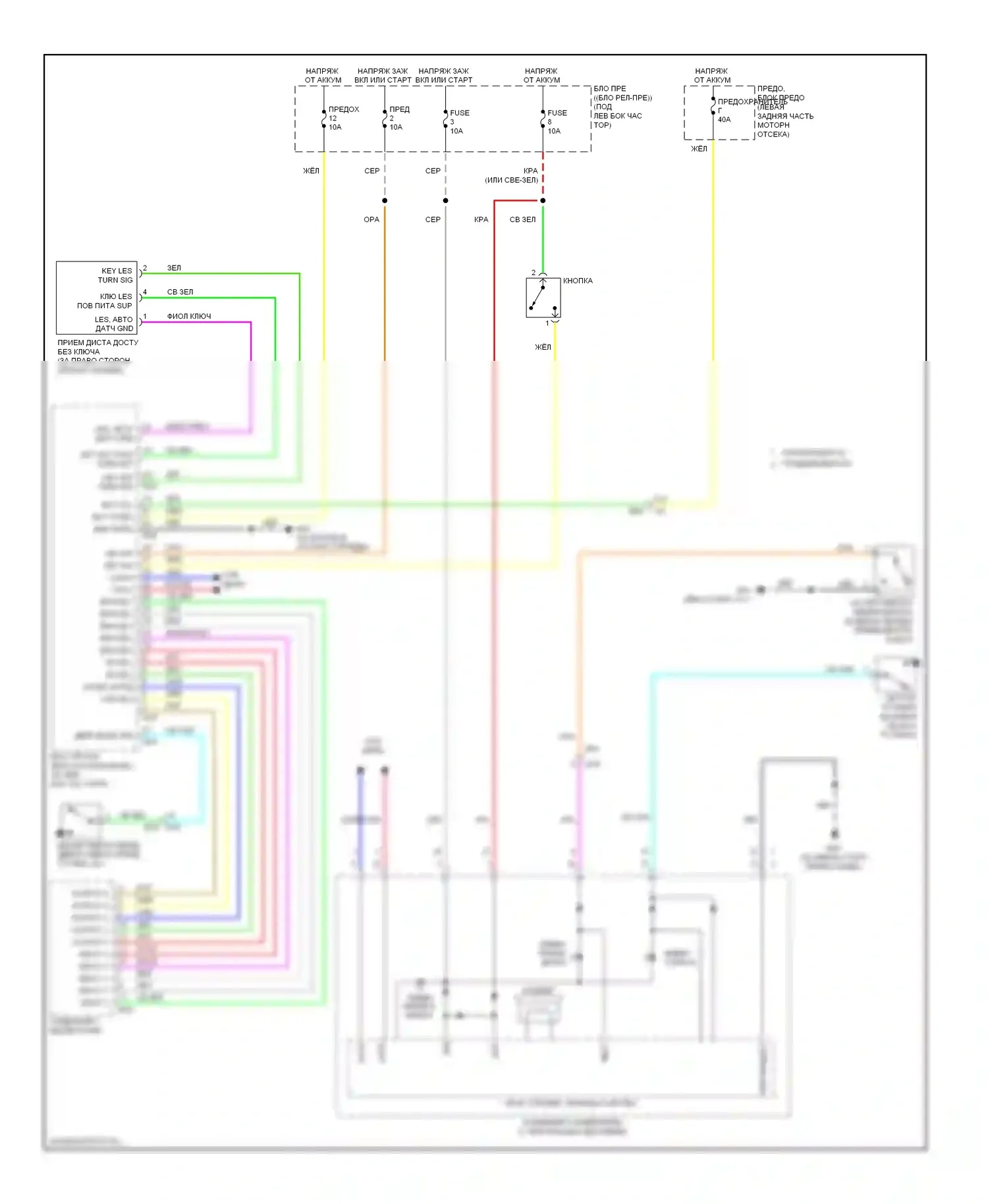 Versa Nissan II (2012-2014): Электросхема помощников водителя, без интеллектуального ключа 