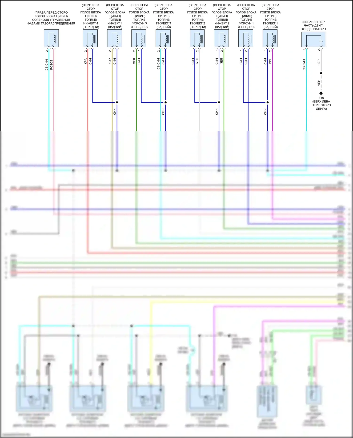 Versa Nissan III (2019-2022): Электросхема двигателя 1.6л (2 из 6) 