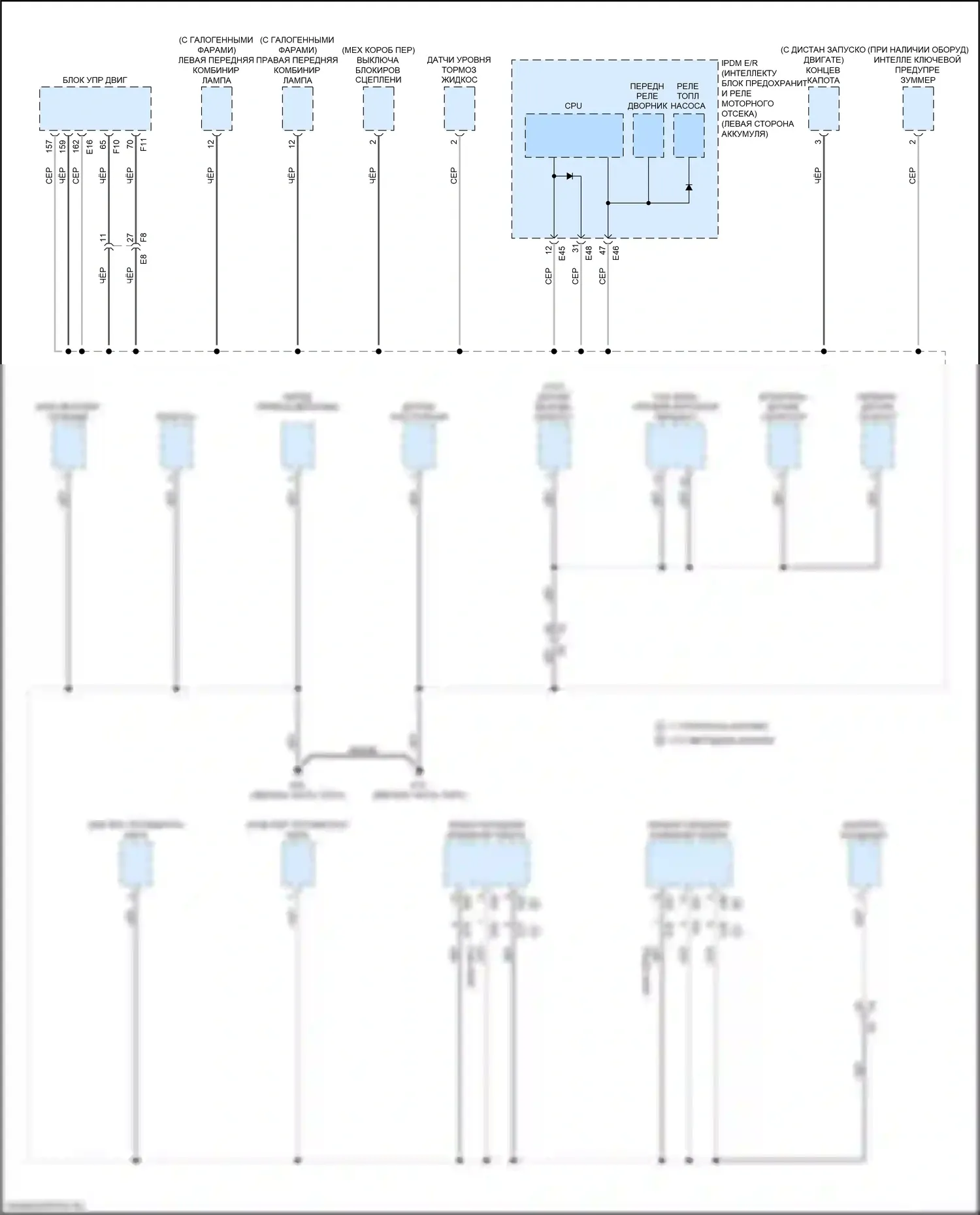 Versa Nissan III (2019-2022): Электросхема точек подключения масс (2 из 4) 